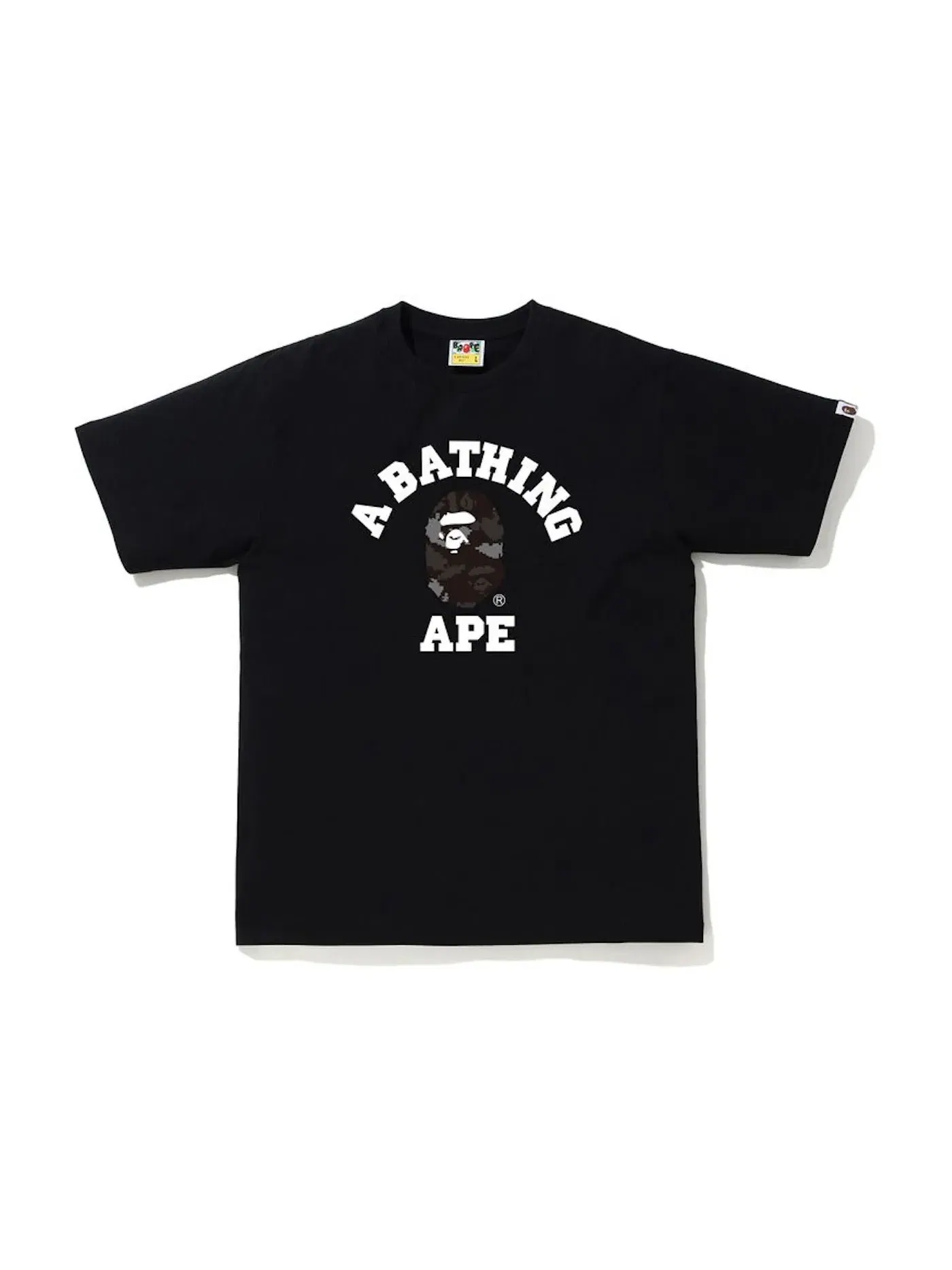 Мужская футболка с принтом BAPE Digital Camo College Tee BAPE — изображение 1 из 1, черный