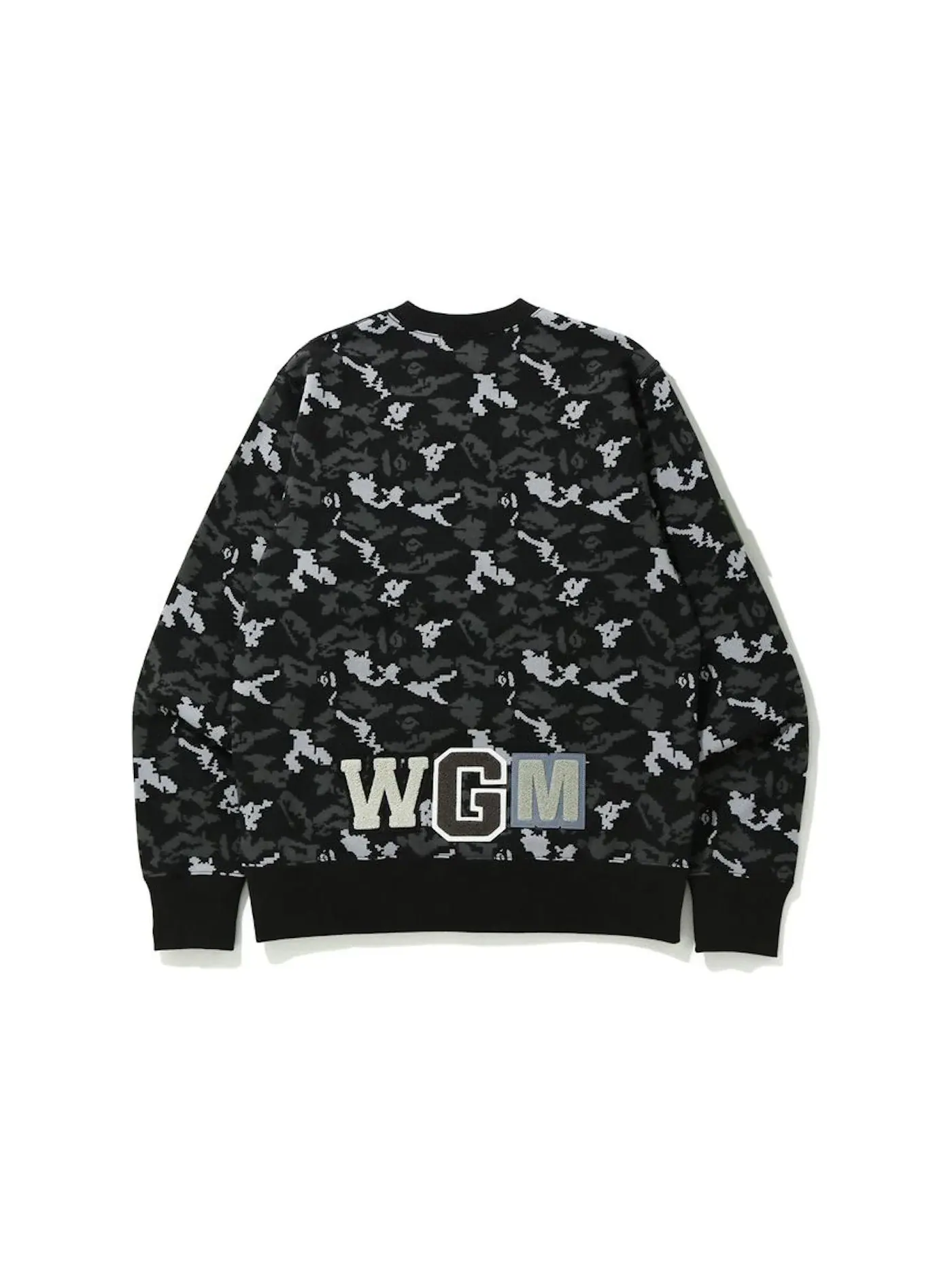 Мужской свитшот с принтом BAPE Digital Camo Shark Crewneck Black — изображение 2 из 2