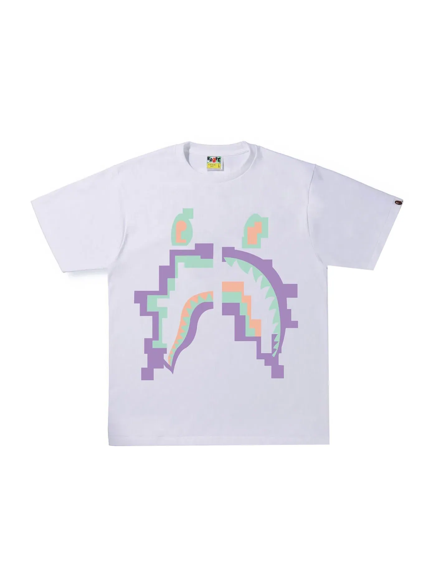 Мужская футболка с принтом BAPE Digital Shark Tee BAPE — изображение 1 из 2, белый
