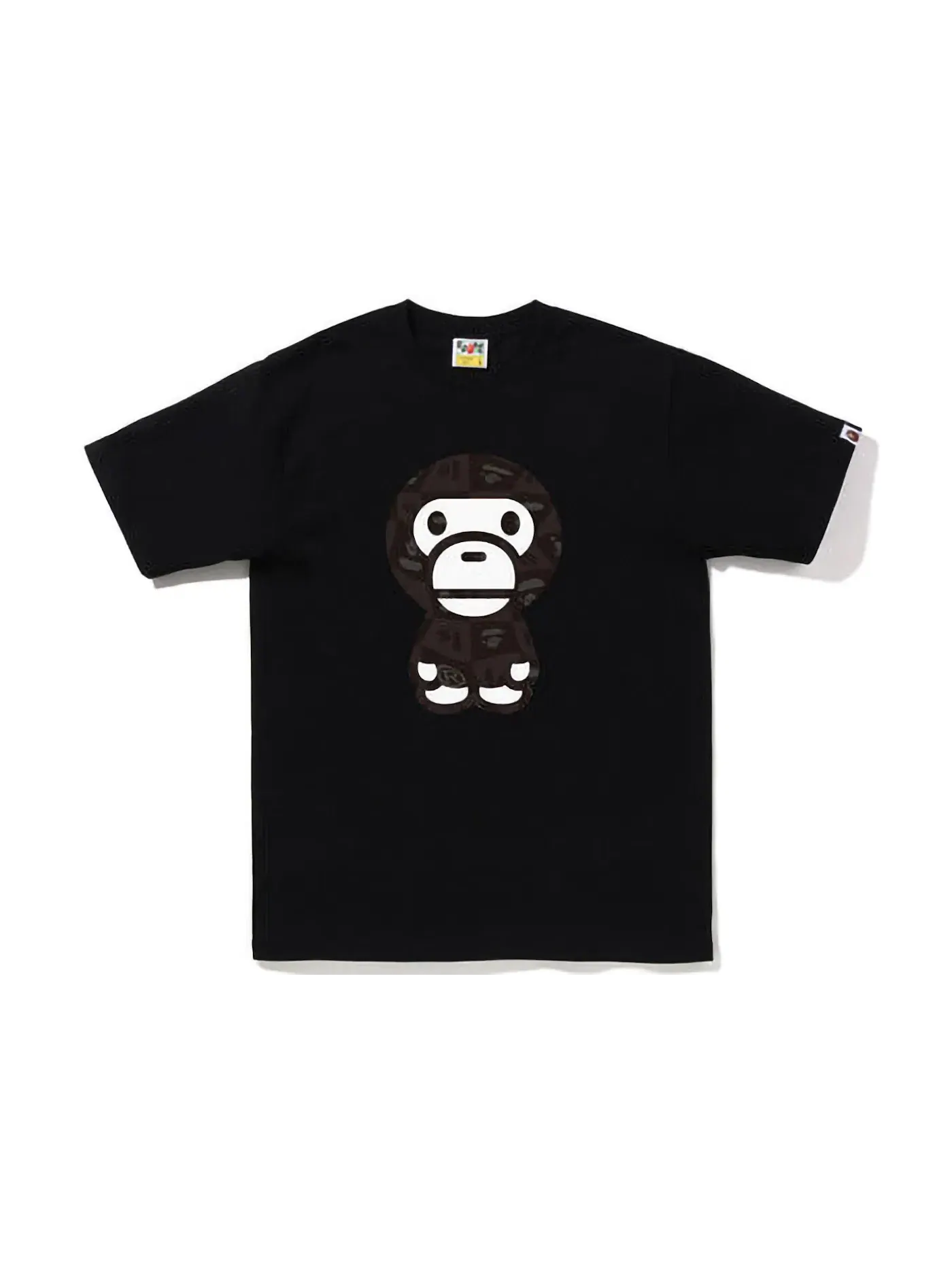 Мужская футболка с принтом BAPE Distortion Big Baby Milo Tee BAPE — изображение 1 из 1, черный