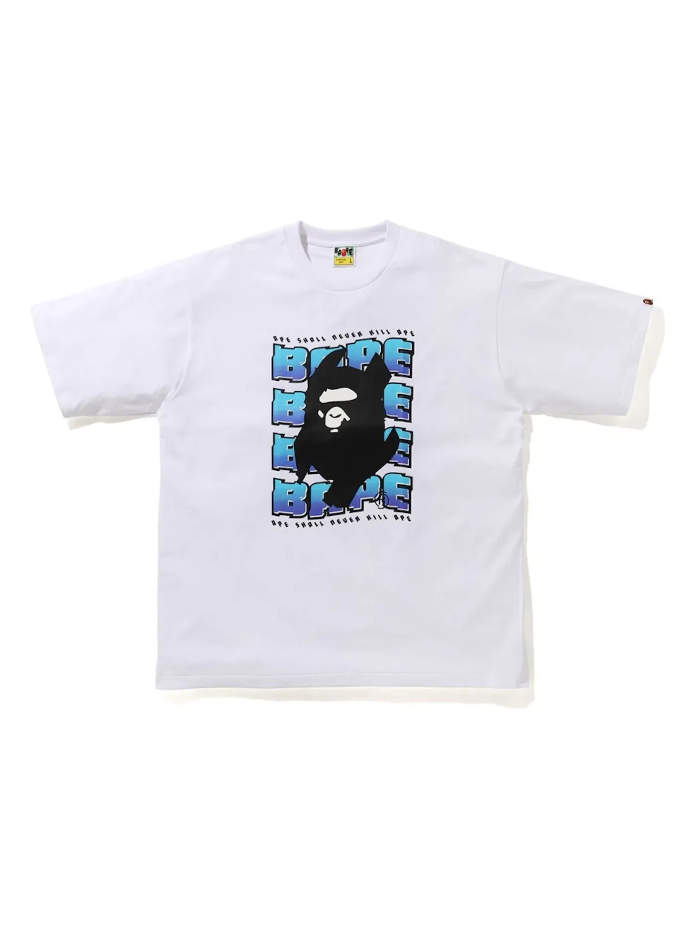 Мужская футболка с принтом BAPE Distortion Relaxed Tee BAPE — изображение 1 из 1, белый