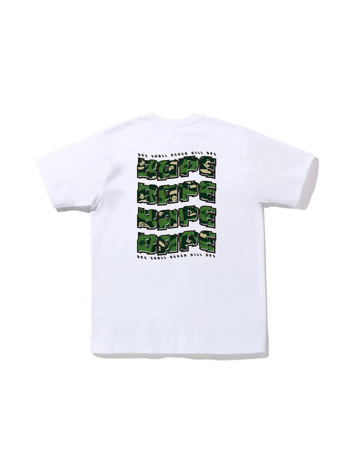 Мужская футболка с принтом BAPE Distortion Tee BAPE — изображение 1 из 2, белый зеленый