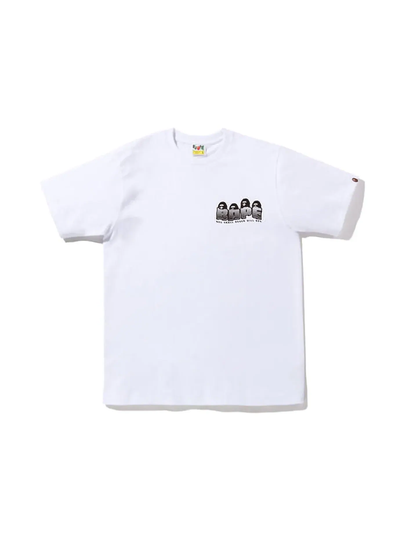 Мужская футболка с принтом BAPE Distortion Tee BAPE — изображение 2 из 2, белый зеленый