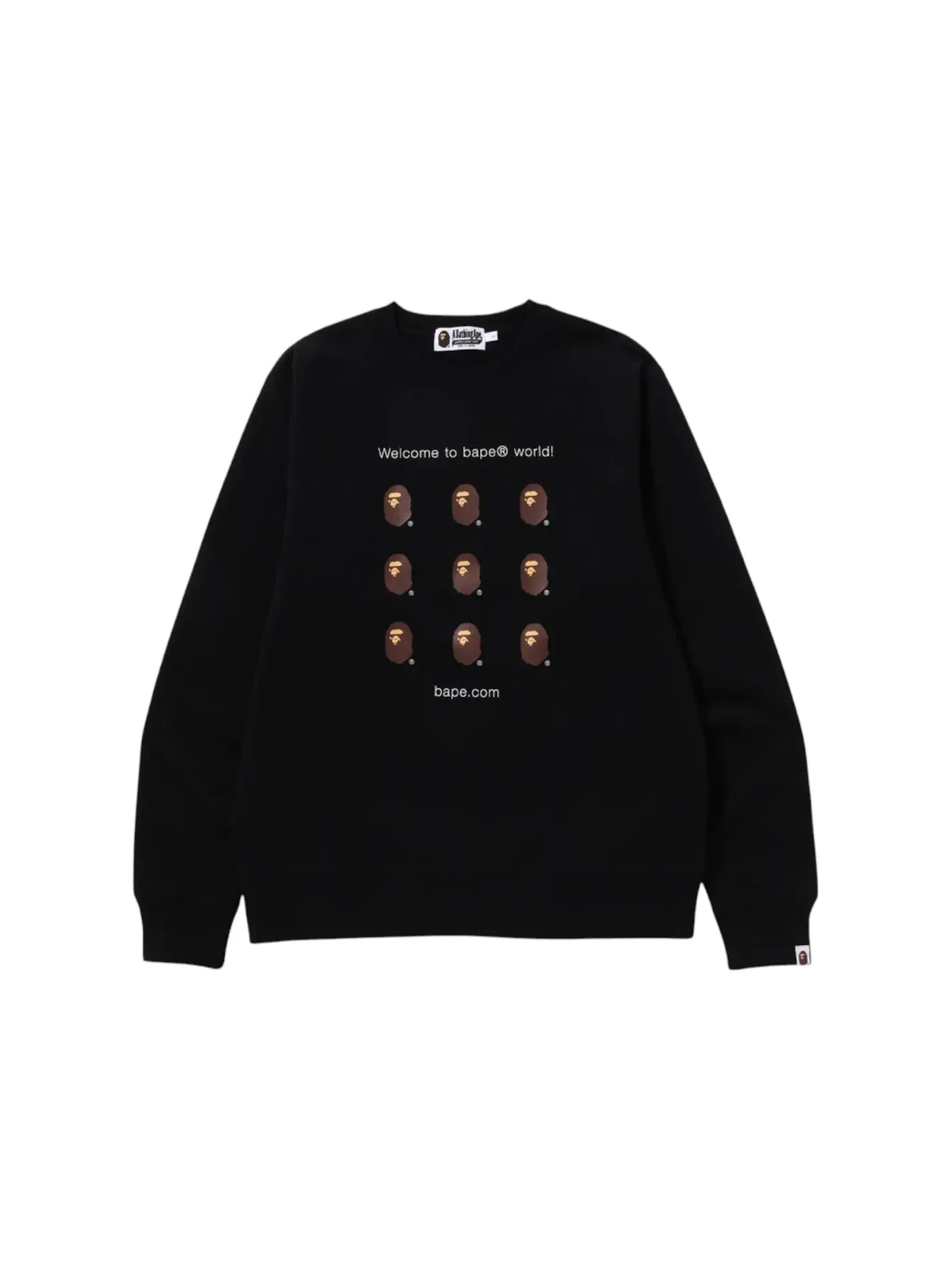 Мужской свитшот с принтом BAPE Dot Com Crewneck Sweatshirt BAPE — изображение 1 из 2, черный