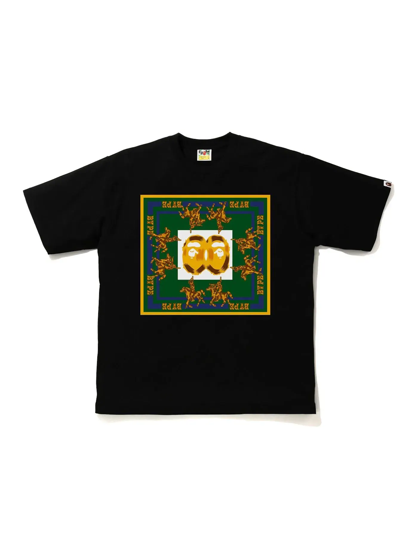 Мужская футболка с принтом Double Ape Head Relaxed T-shirt BAPE — изображение 1 из 1, черный