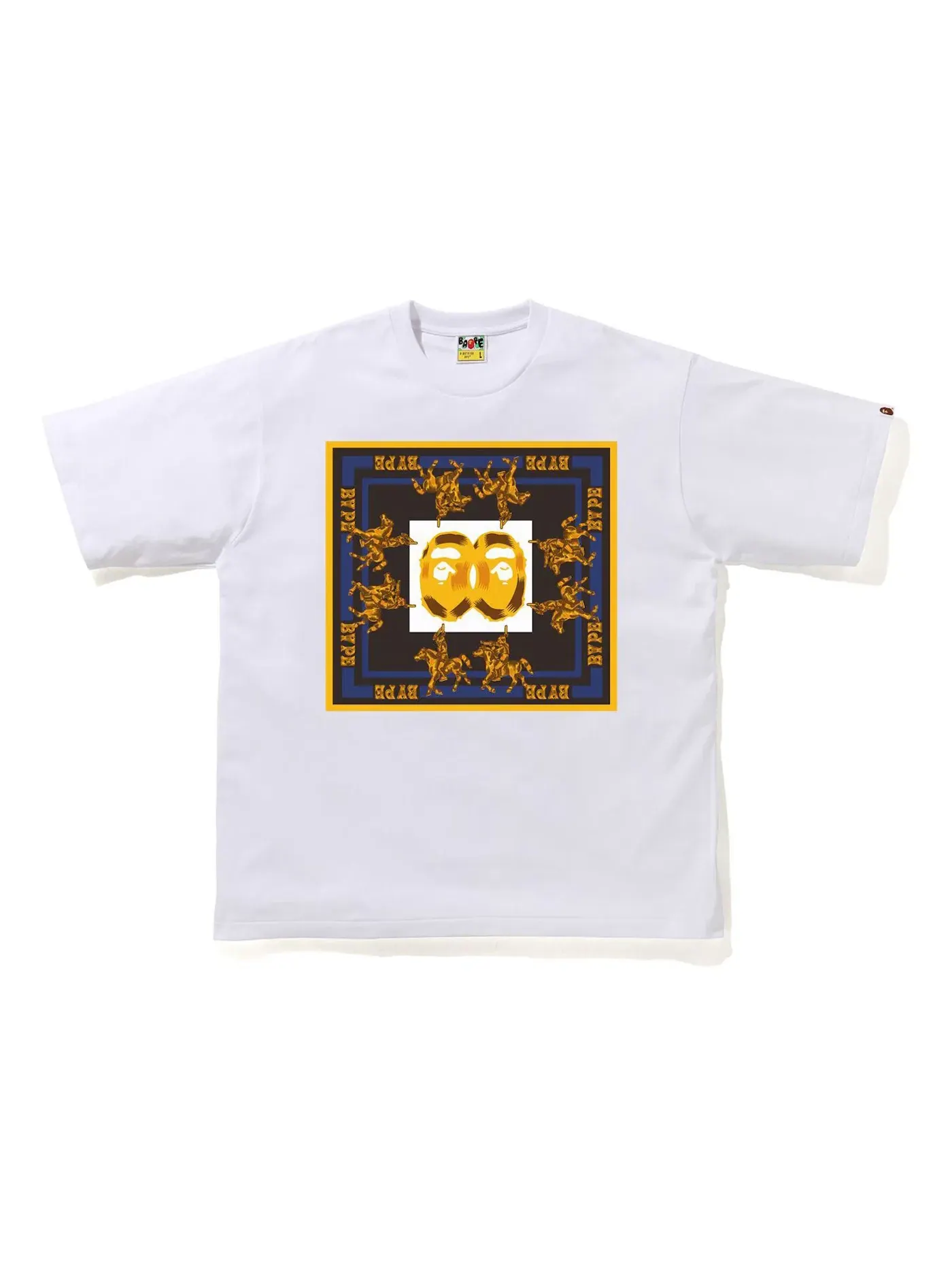 Мужская футболка с принтом BAPE Double Ape Head Relaxed T-shirt — изображение 1 из 1, белый