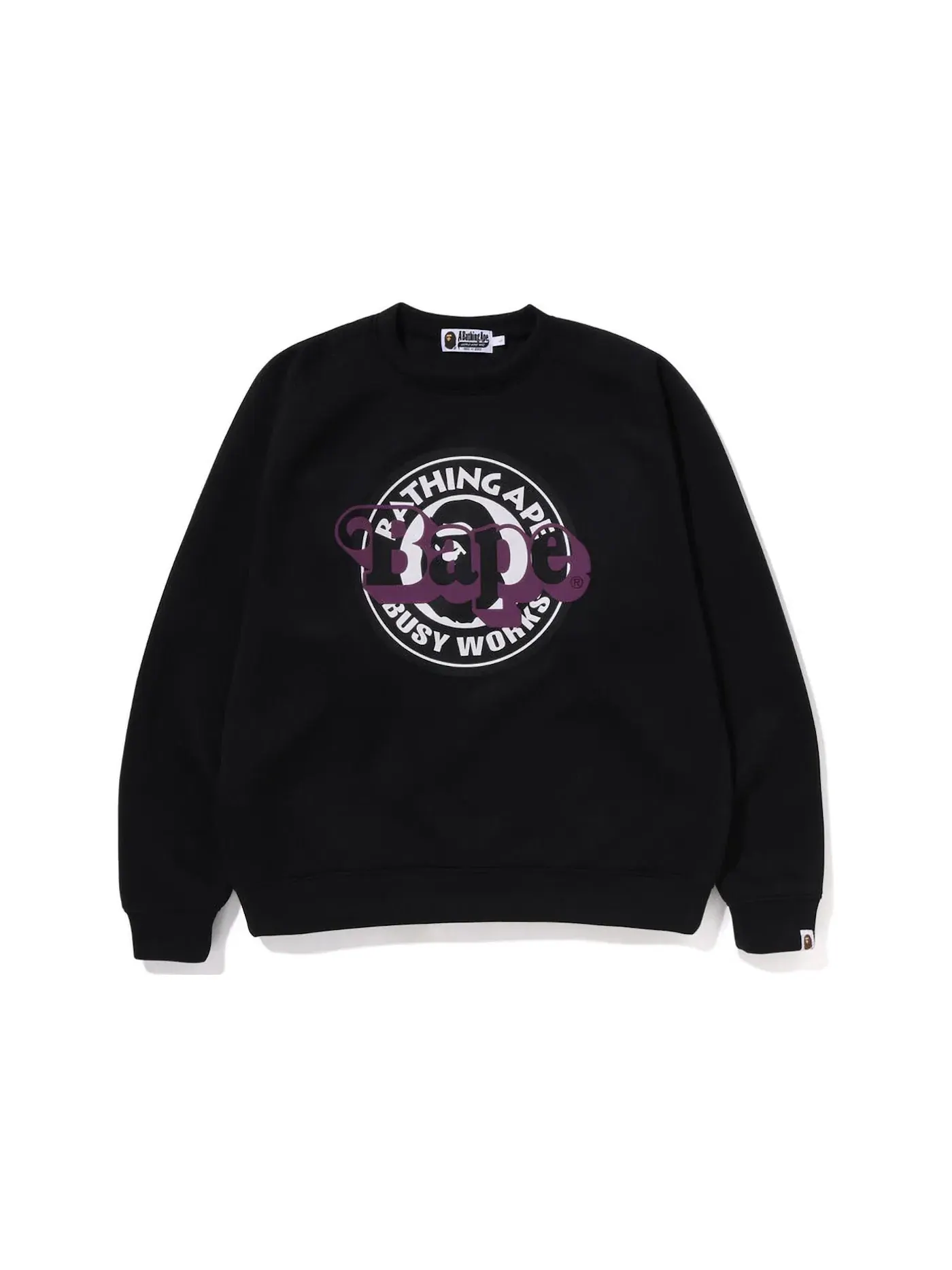 Мужской свитшот свободного кроя BAPE Double Knit BAPE Sta Relaxed Fit Crewneck — изображение 1 из 1, черный