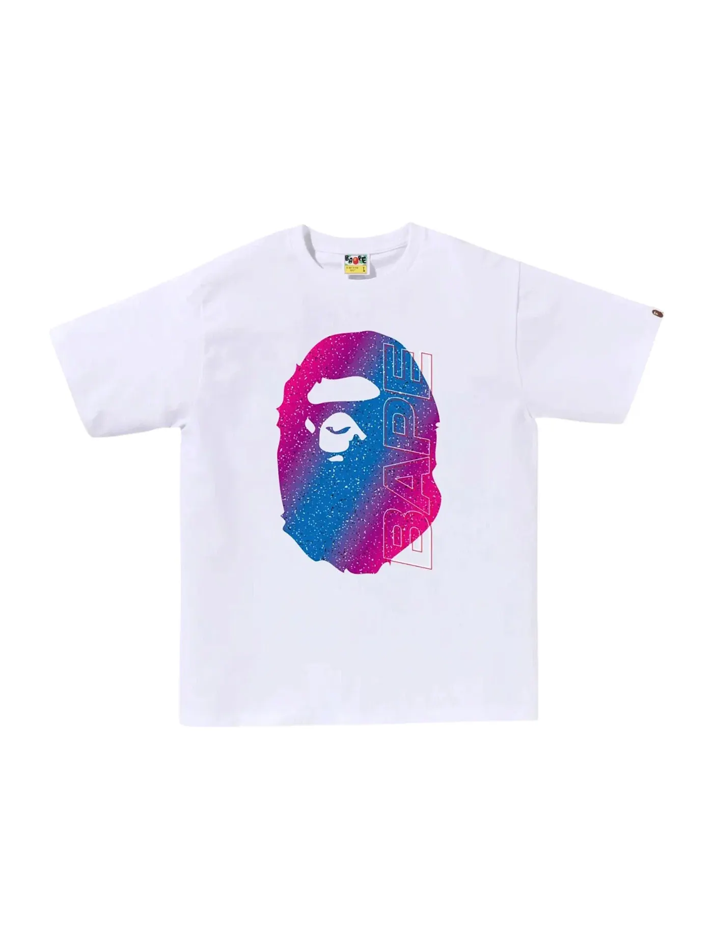 Мужская футболка с принтом BAPE Electro Neon Ape Head T-Shirt BAPE — изображение 1 из 1, белый