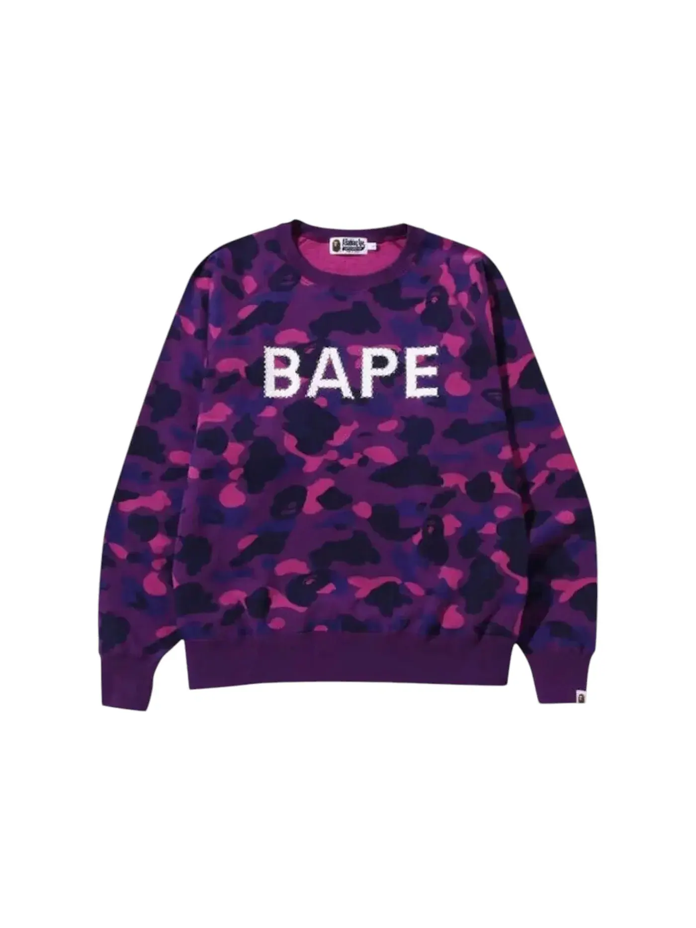 Мужской свитшот свободного кроя с вышивкой BAPE Crewneck — изображение 1 из 1, фиолетовый