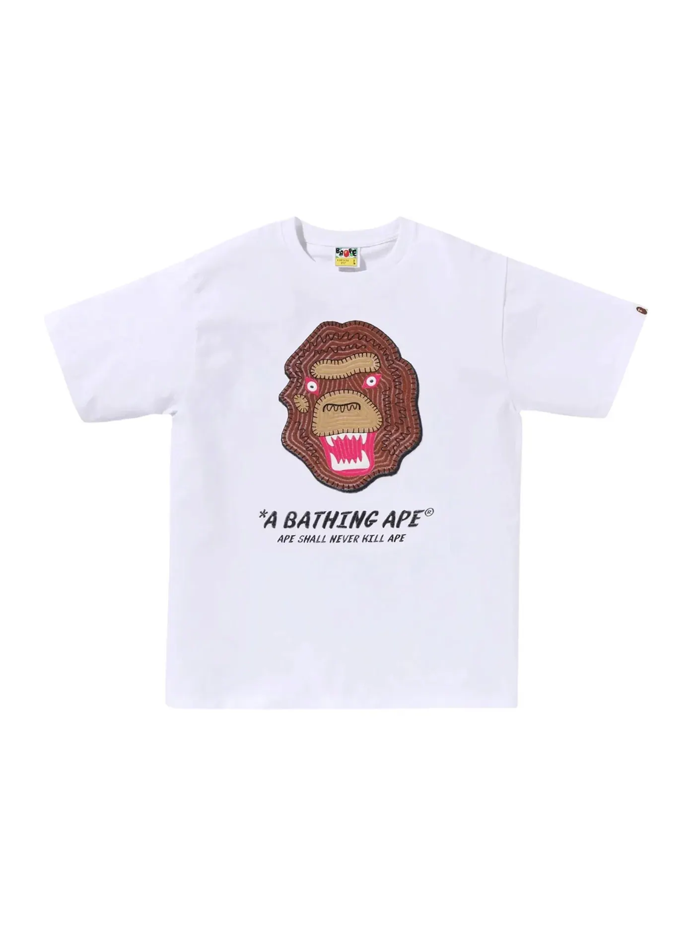 Мужская футболка с принтом BAPE Embroidery Style Souvenir Logo Tee BAPE — изображение 1 из 1, белый