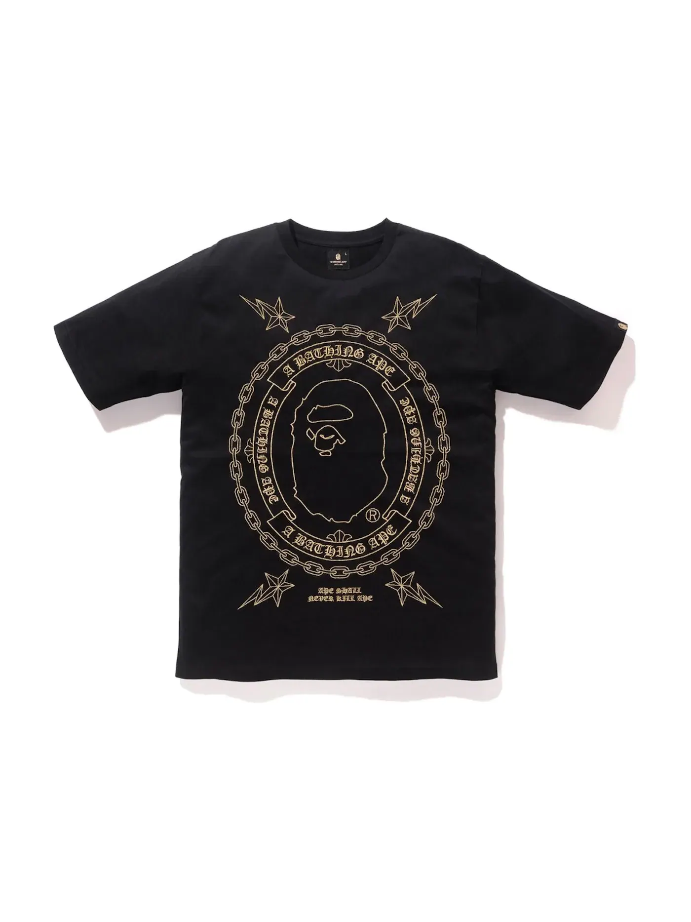 Мужская футболка с вышивкой BAPE — изображение 1 из 2, черный
