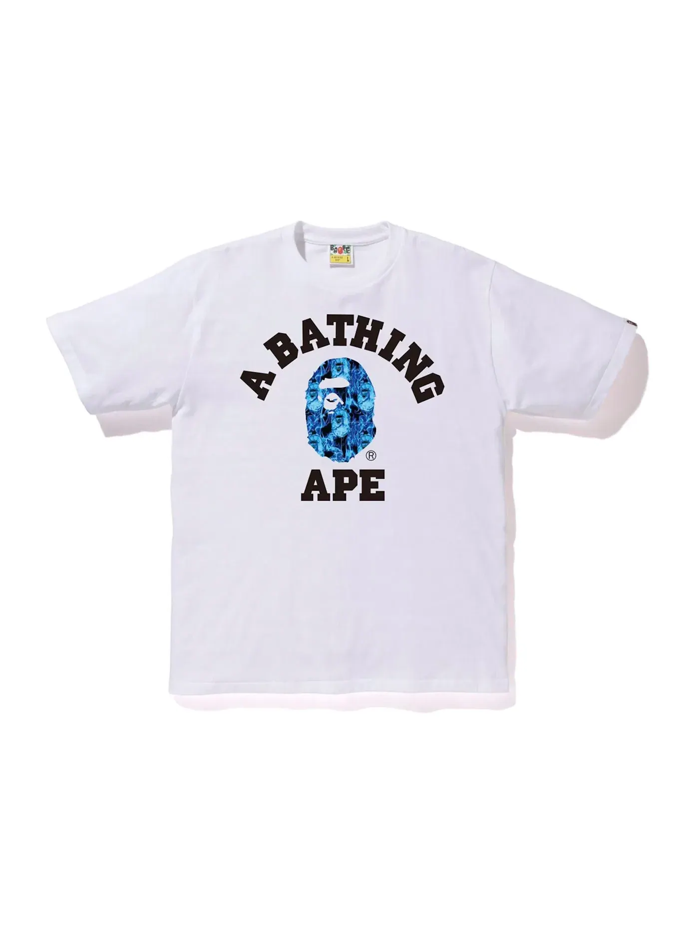 Мужская футболка с принтом BAPE Tee BAPE — изображение 1 из 1, белый/синий