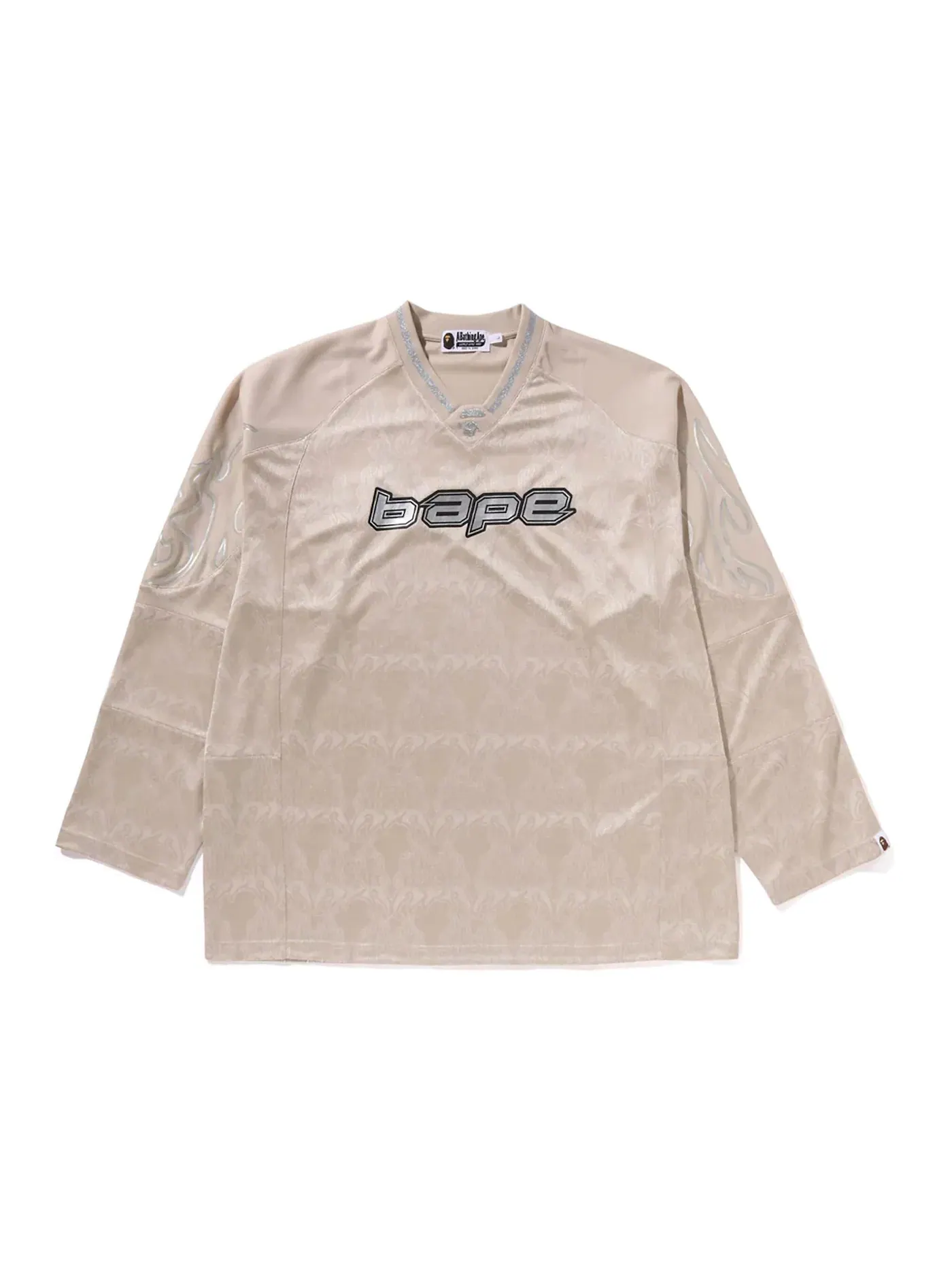 Мужская футбольная футболка с принтом Flame BAPE — изображение 1 из 2, бежевый