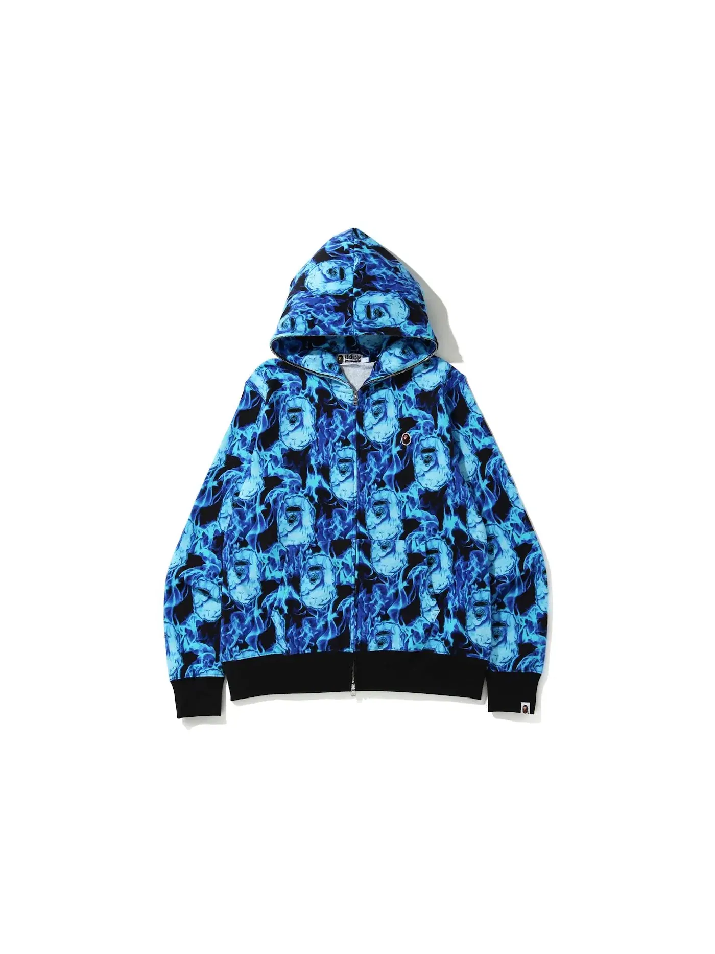 Мужская худи с длинным рукавом Flame Wide Full Zip BAPE — изображение 1 из 2, синий