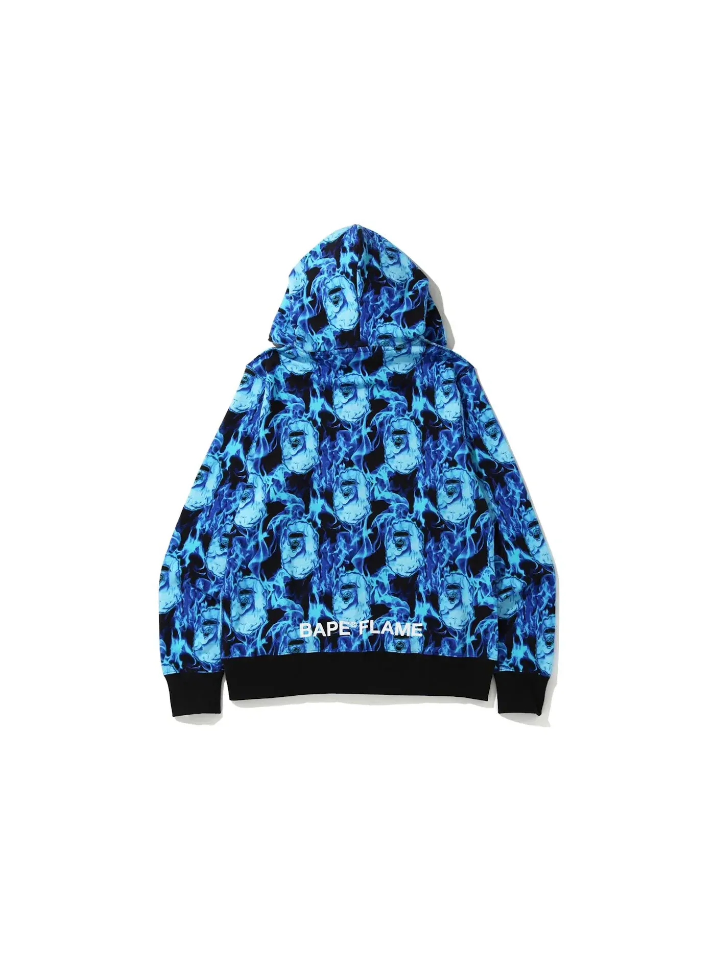 Мужская худи с длинным рукавом Flame Wide Full Zip BAPE — изображение 2 из 2, синий