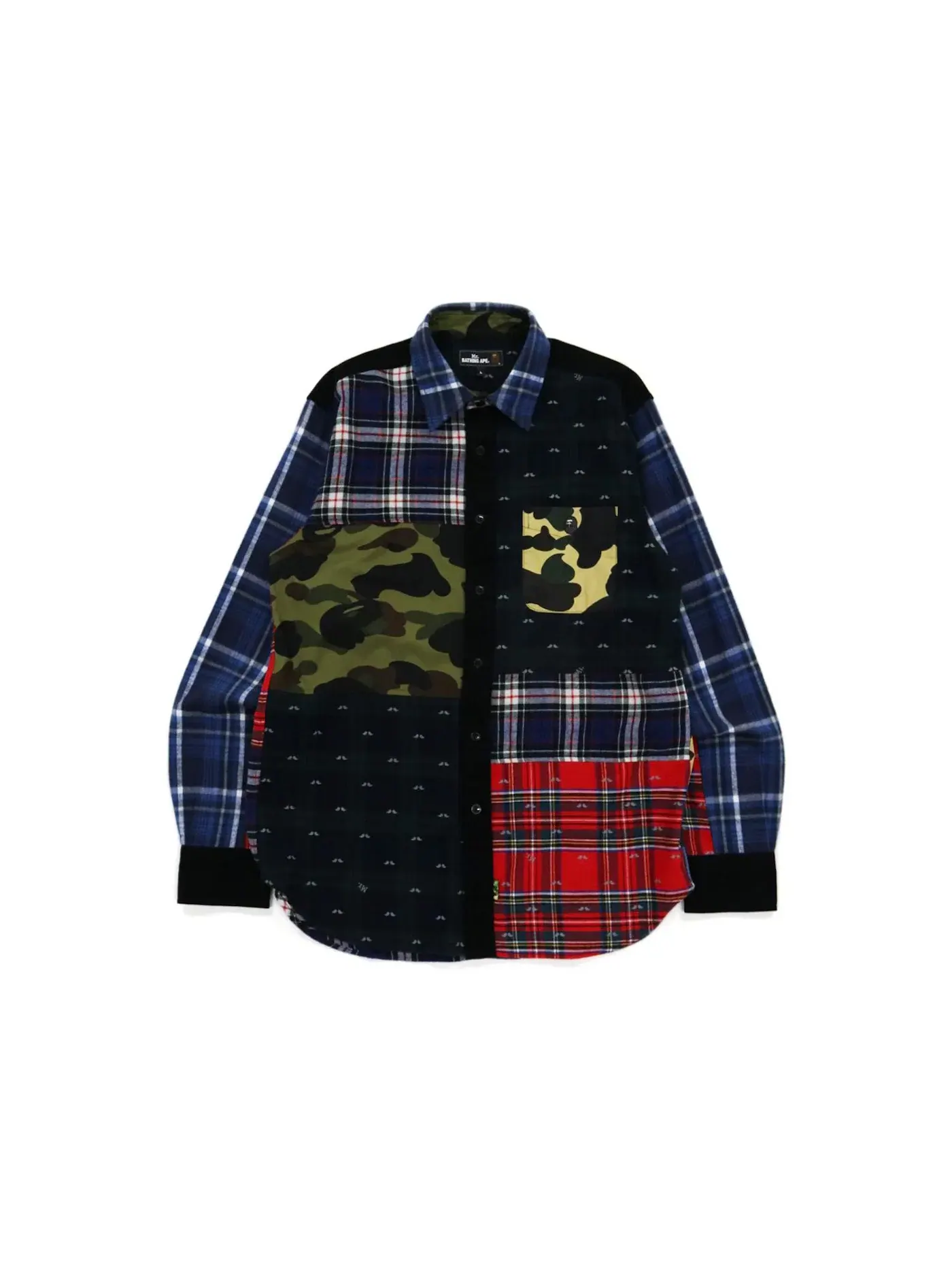 Мужская фланелевая рубашка с принтом в клетку Shirt BAPE — изображение 1 из 2, мульти
