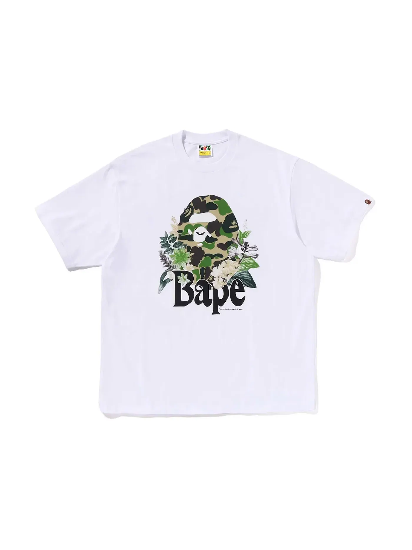 Мужская футболка свободного кроя с принтом Flora Big Ape Head BAPE — изображение 1 из 1, белый