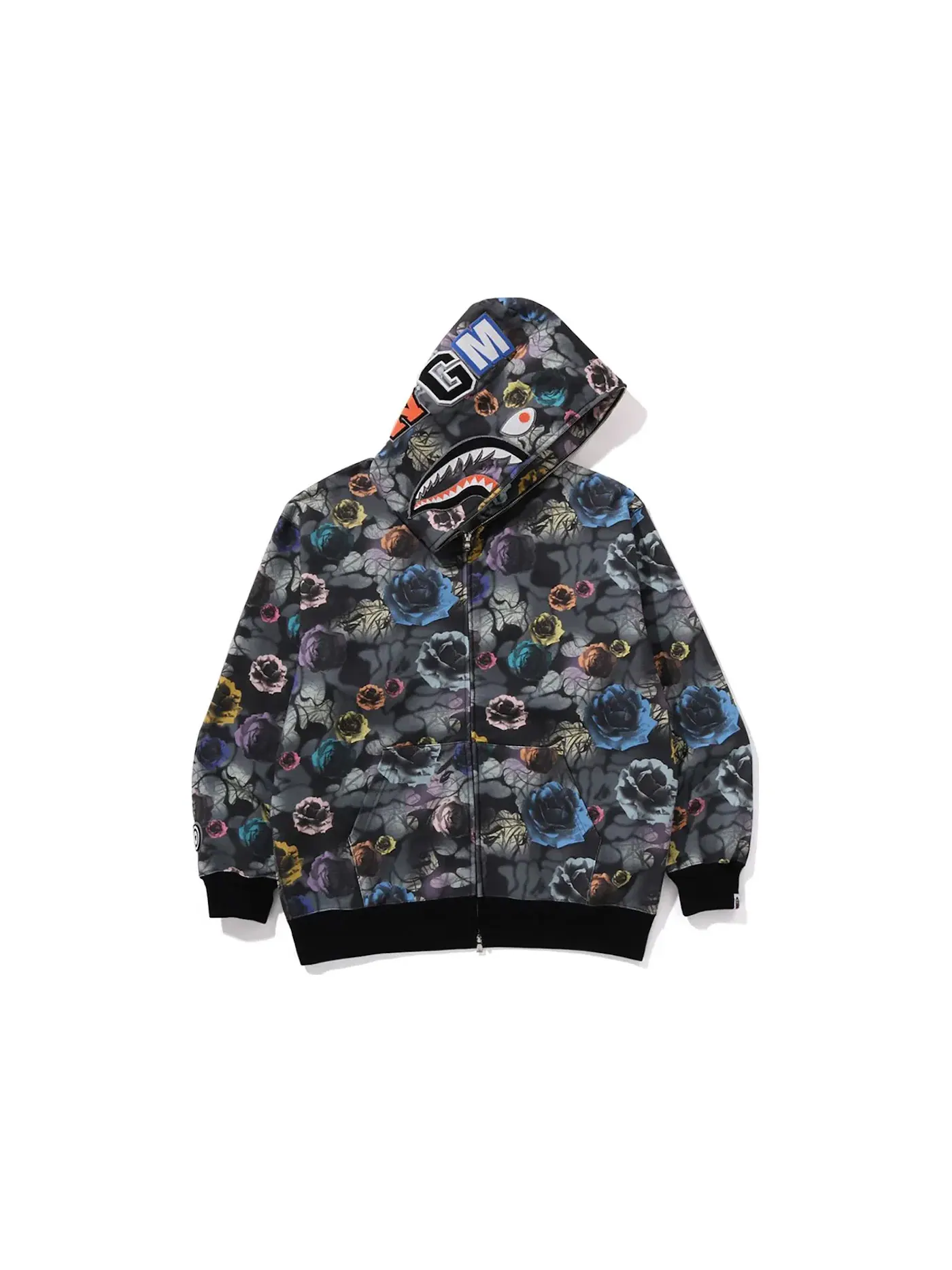 Мужская худи свободного кроя с камуфляжным принтом BAPE — изображение 1 из 3, черный
