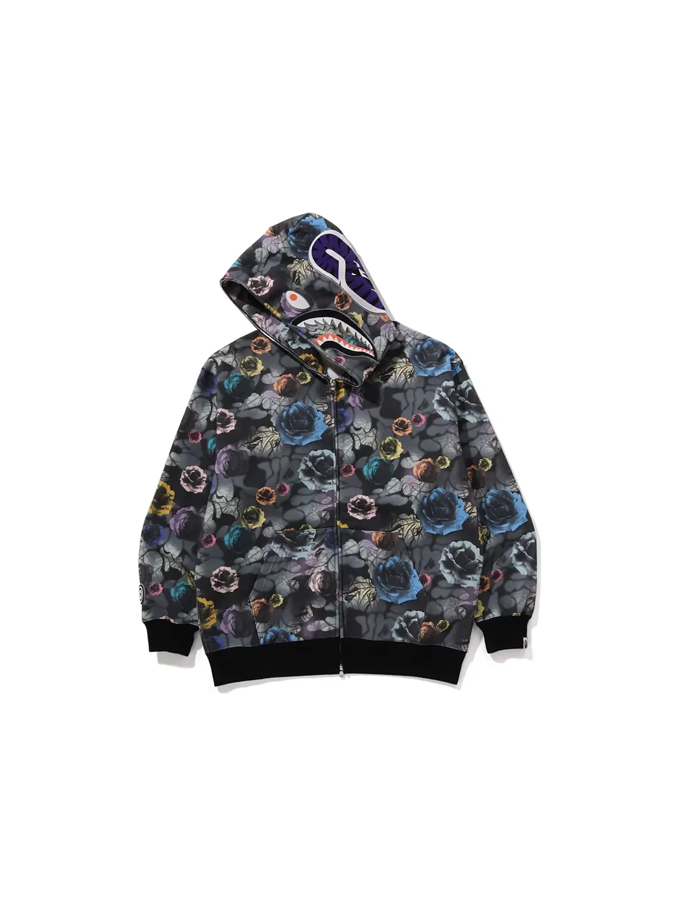 Мужская худи свободного кроя с камуфляжным принтом BAPE — изображение 2 из 3, черный