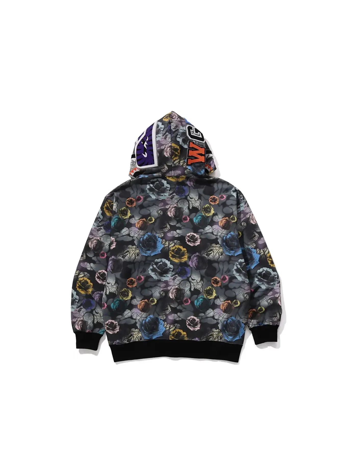 Мужская худи свободного кроя с камуфляжным принтом BAPE — изображение 3 из 3, черный
