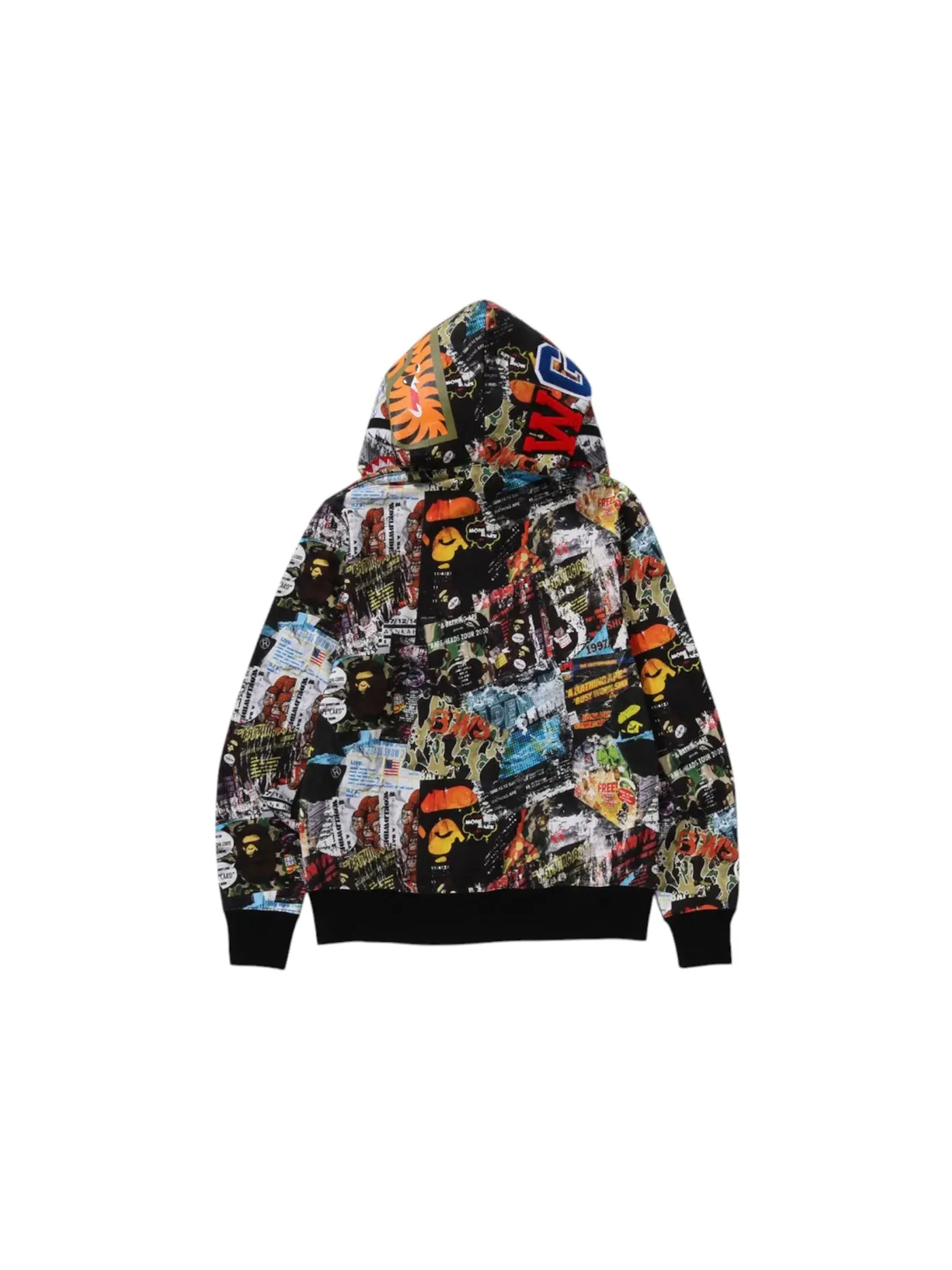 Мужская худи с принтом BAPE Flyer Pattern Shark Full Zip Hoodie BAPE — изображение 2 из 2, мульти