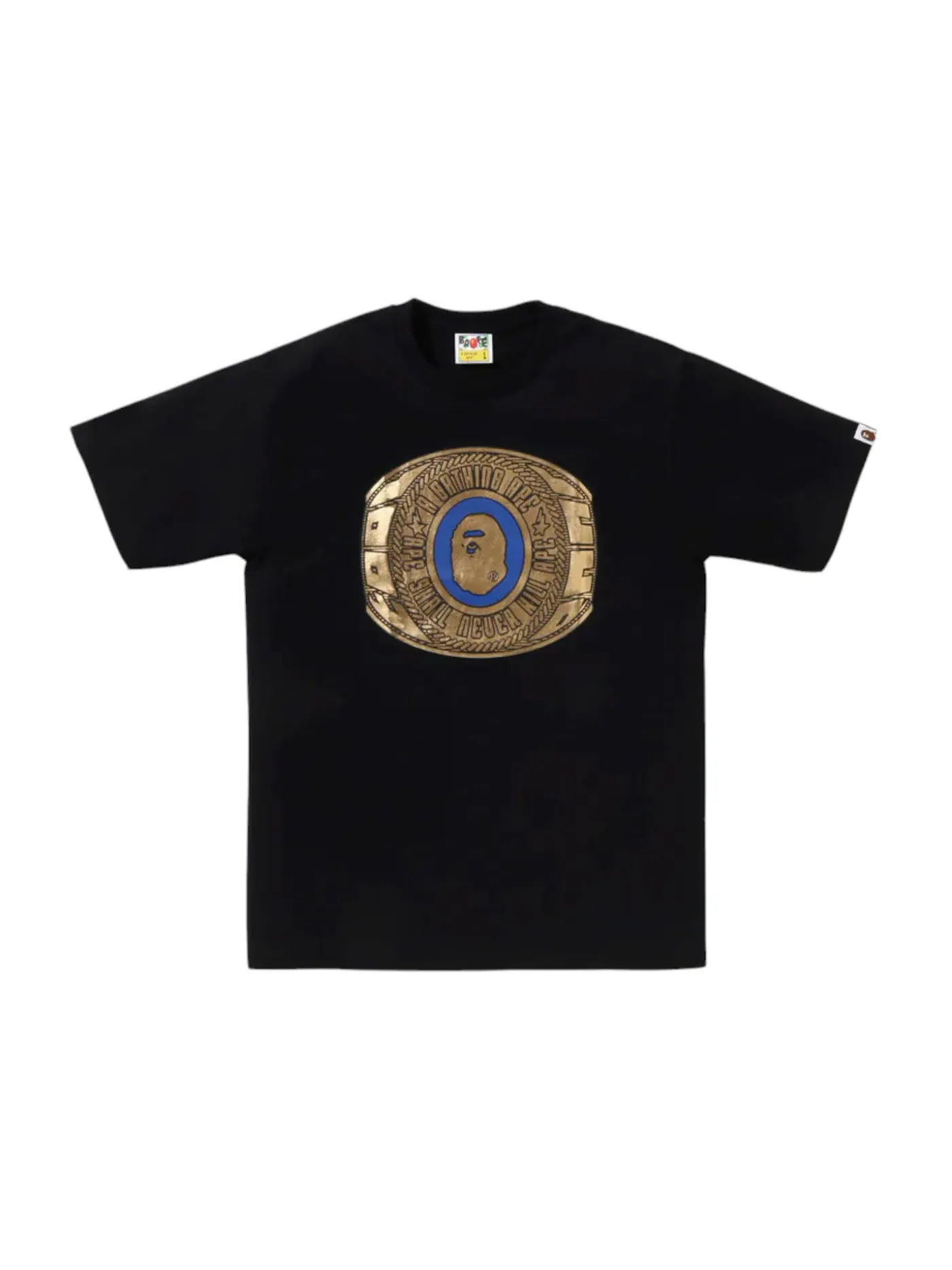 Мужская футболка с принтом BAPE Foil College Ring Bapec Tee BAPE — изображение 1 из 1, черный