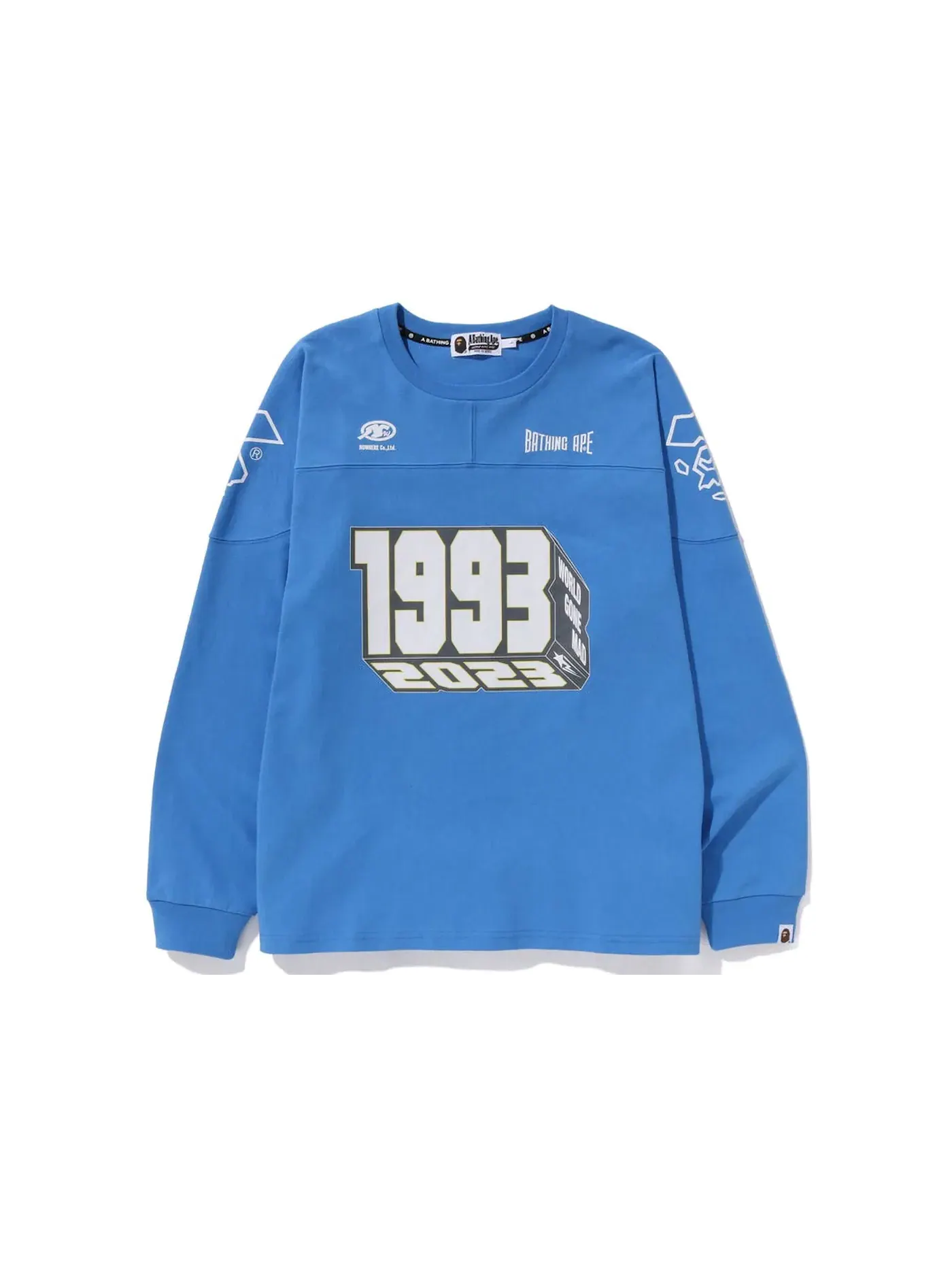 Мужская футболка свободного кроя BAPE Football Relaxed Fit L/S Tee, Sax — изображение 1 из 2