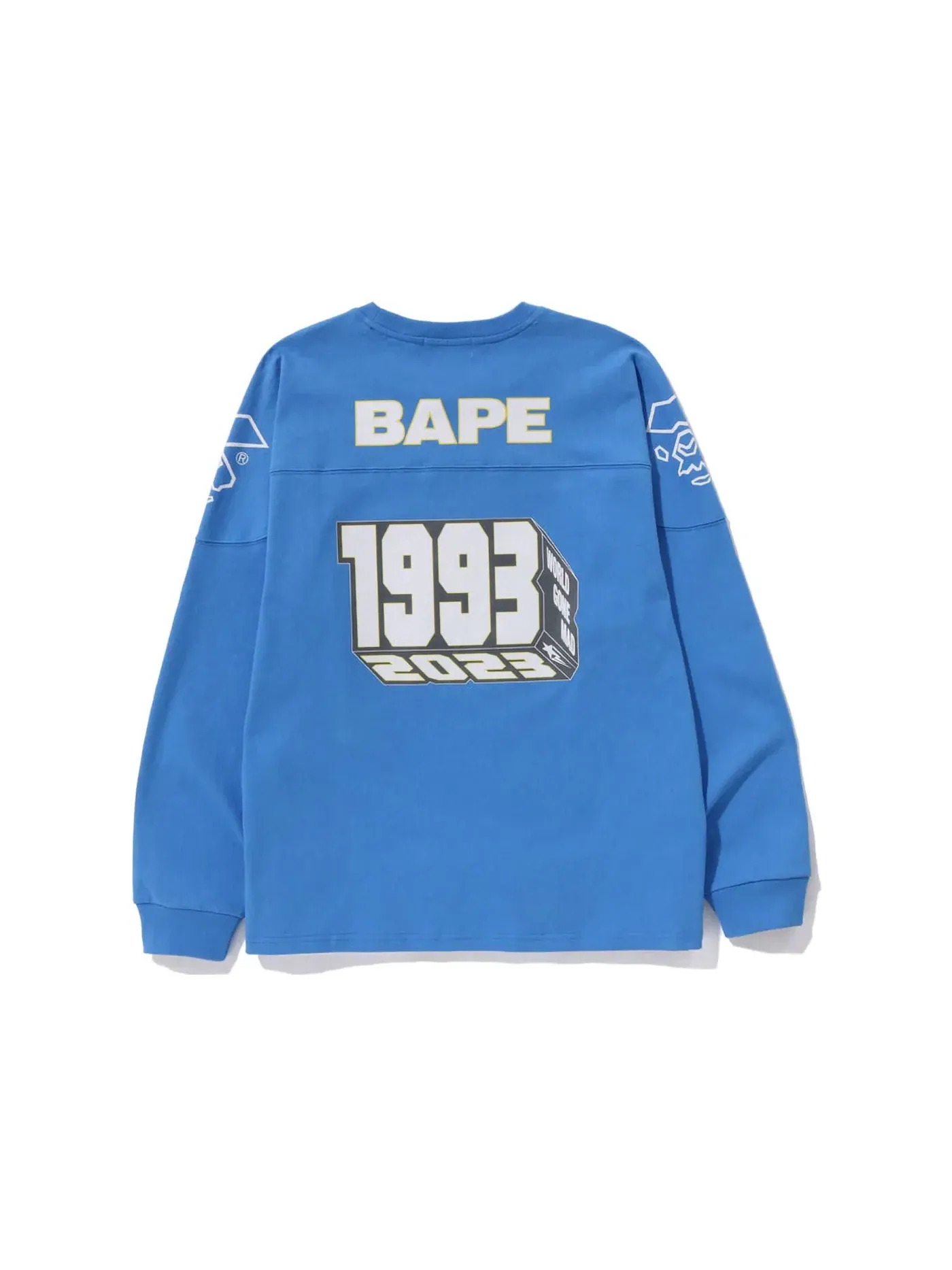 Мужская футболка свободного кроя BAPE Football Relaxed Fit L/S Tee, Sax — изображение 2 из 2