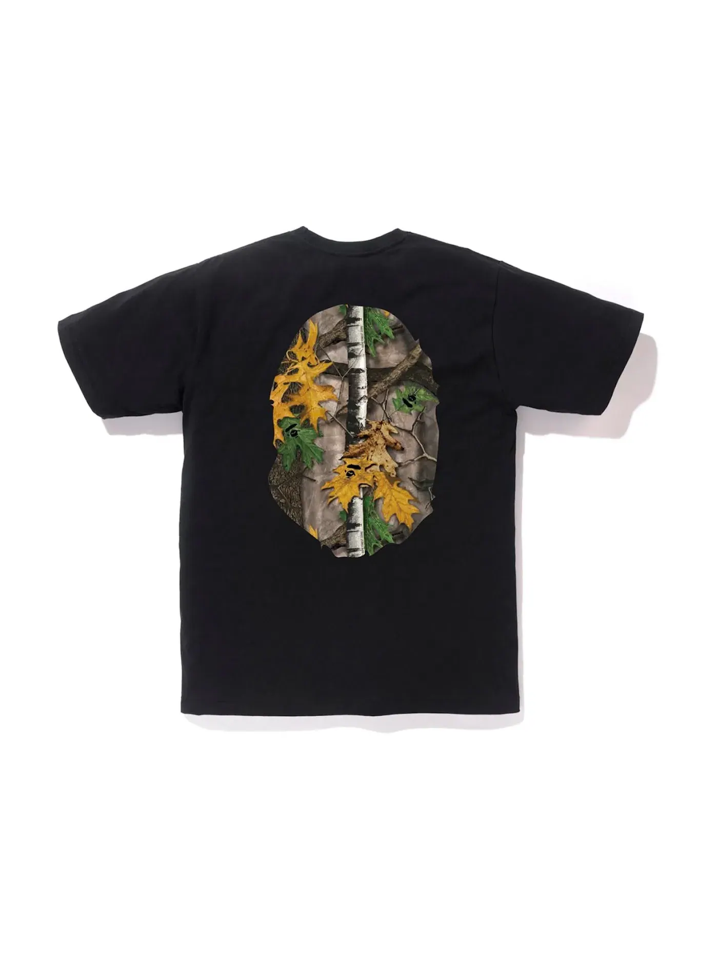 Мужская футболка с принтом BAPE Forest Camo Big Ape Head Tee BAPE — изображение 2 из 2, черный/бежевый