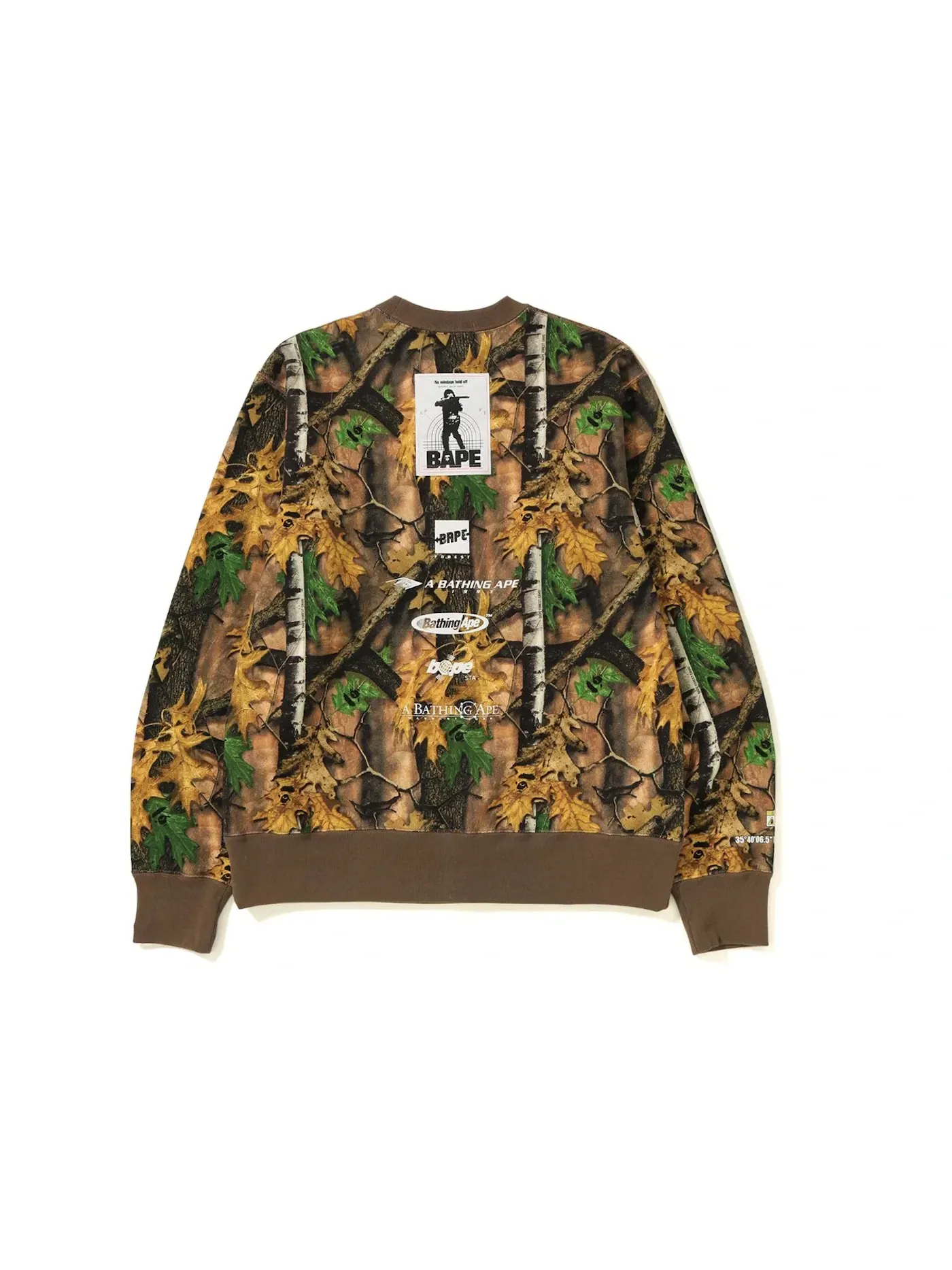 Мужской свитшот BAPE Forest Camo Wide Crewneck — изображение 2 из 3, бежевый