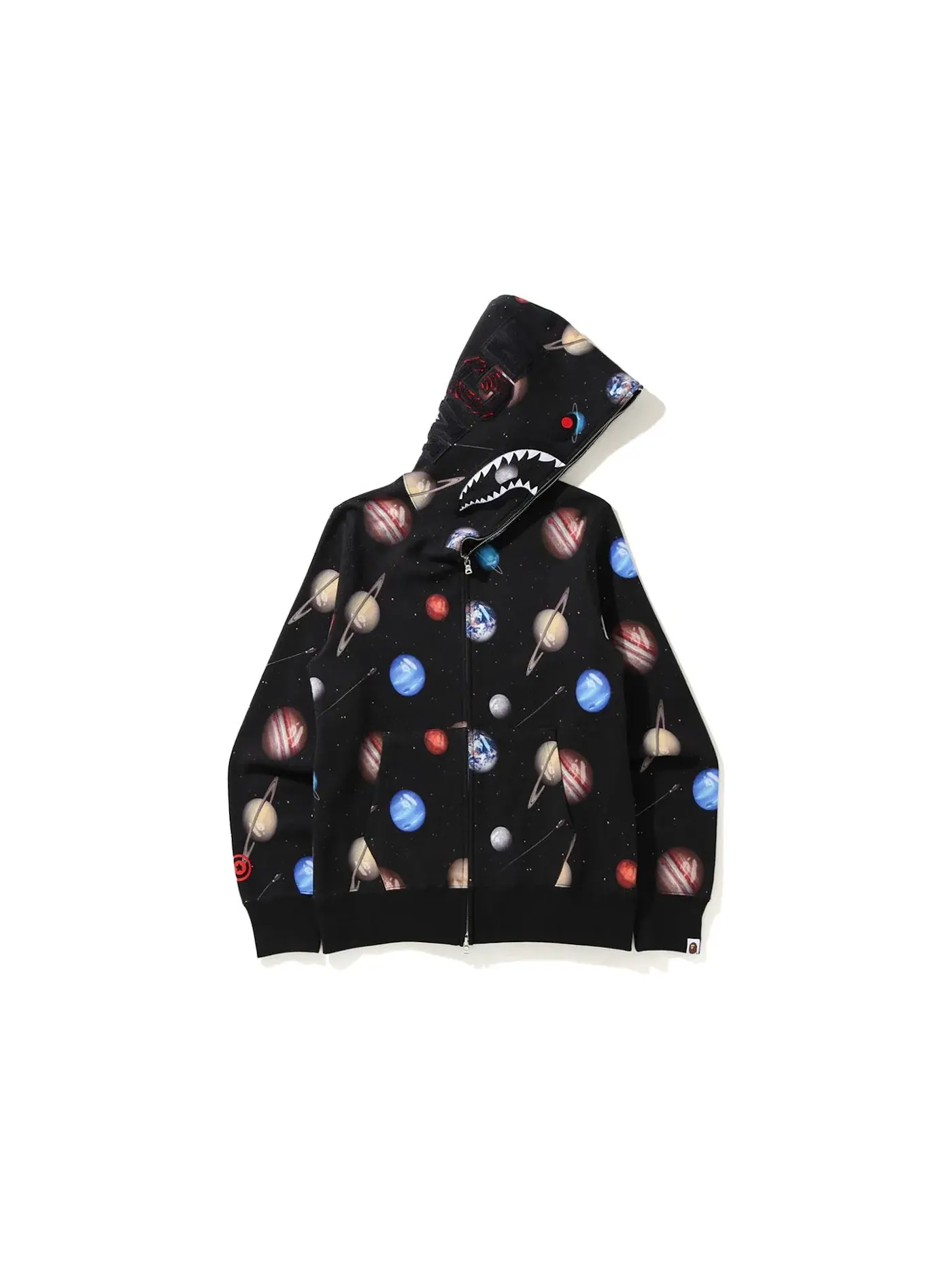 Мужская худи с принтом Galaxy Shark BAPE — изображение 1 из 3, черный