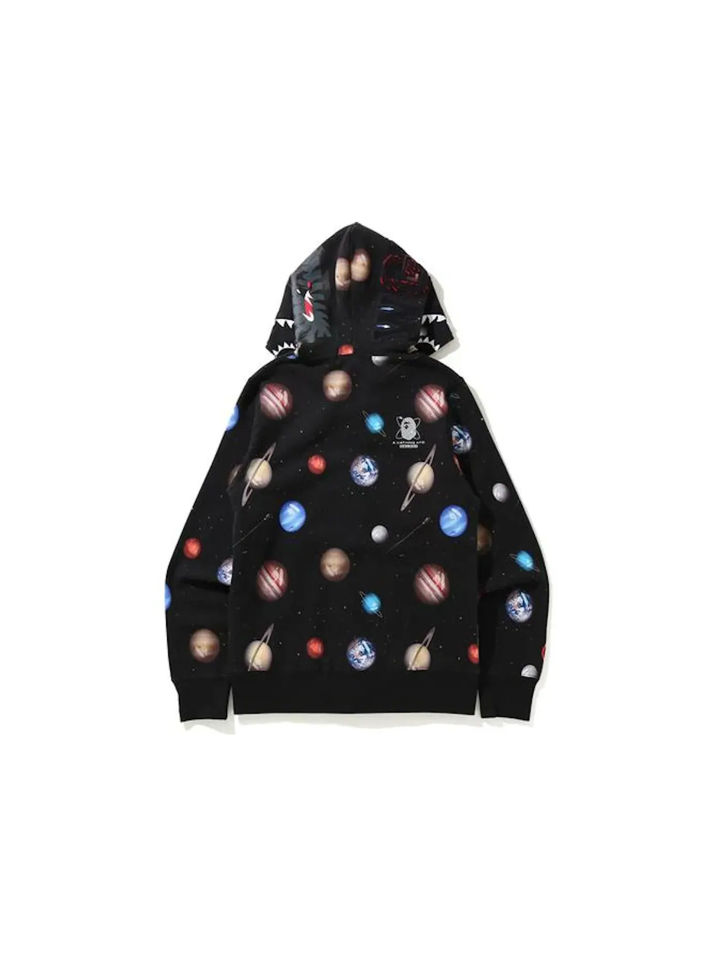 Мужская худи с принтом Galaxy Shark BAPE — изображение 3 из 3, черный