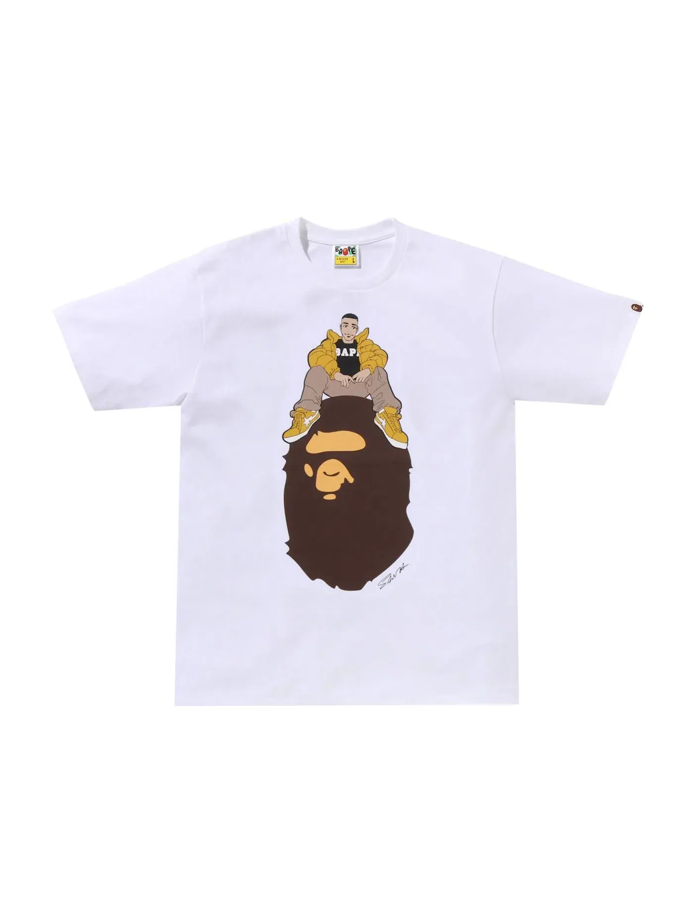 Мужская футболка с принтом BAPE Gallery x Santa Inoue Tee BAPE — изображение 1 из 2, белый
