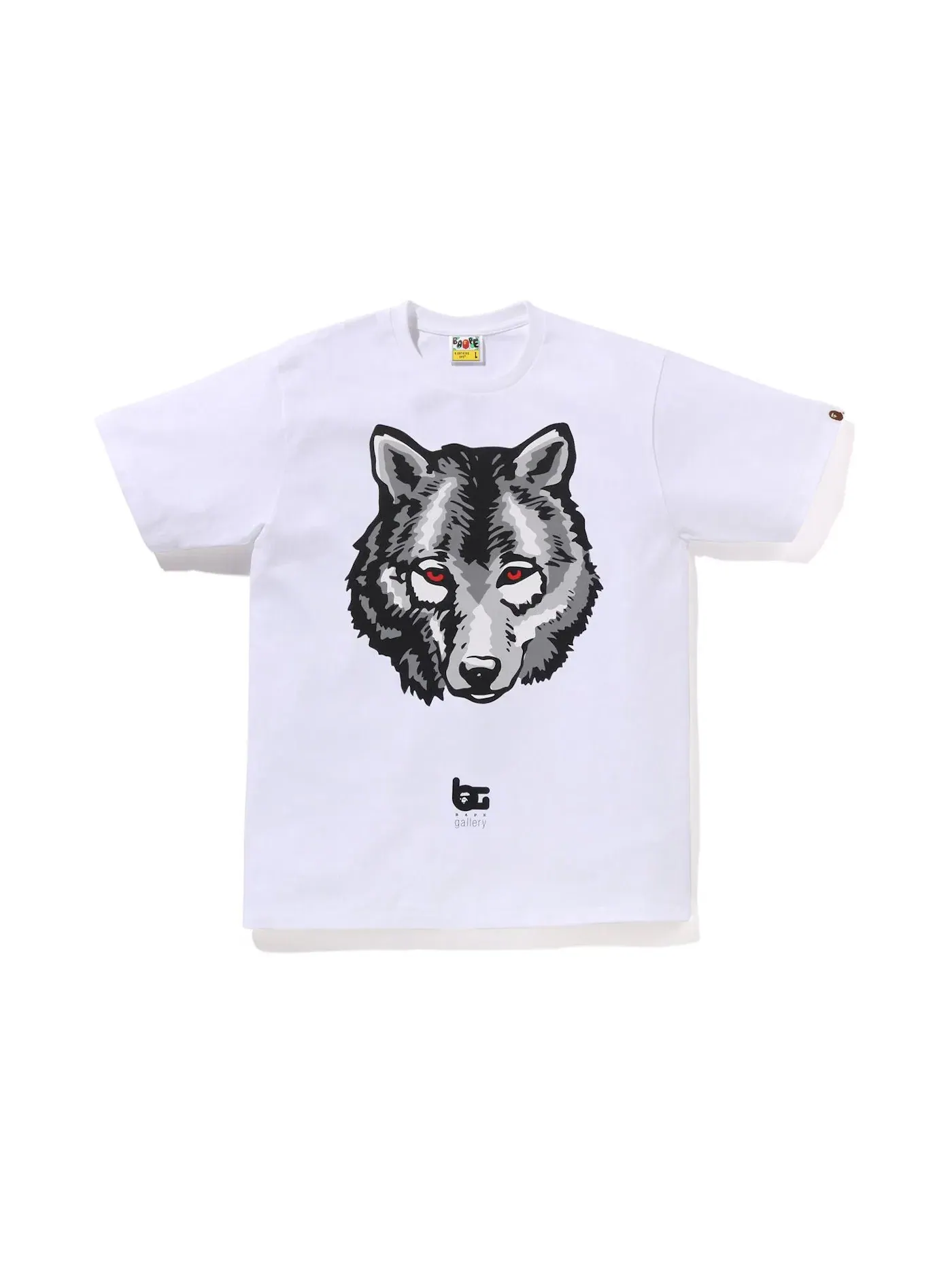 Мужская футболка с принтом BAPE Gallery x Sneakerwolf Tee BAPE — изображение 1 из 2, белый