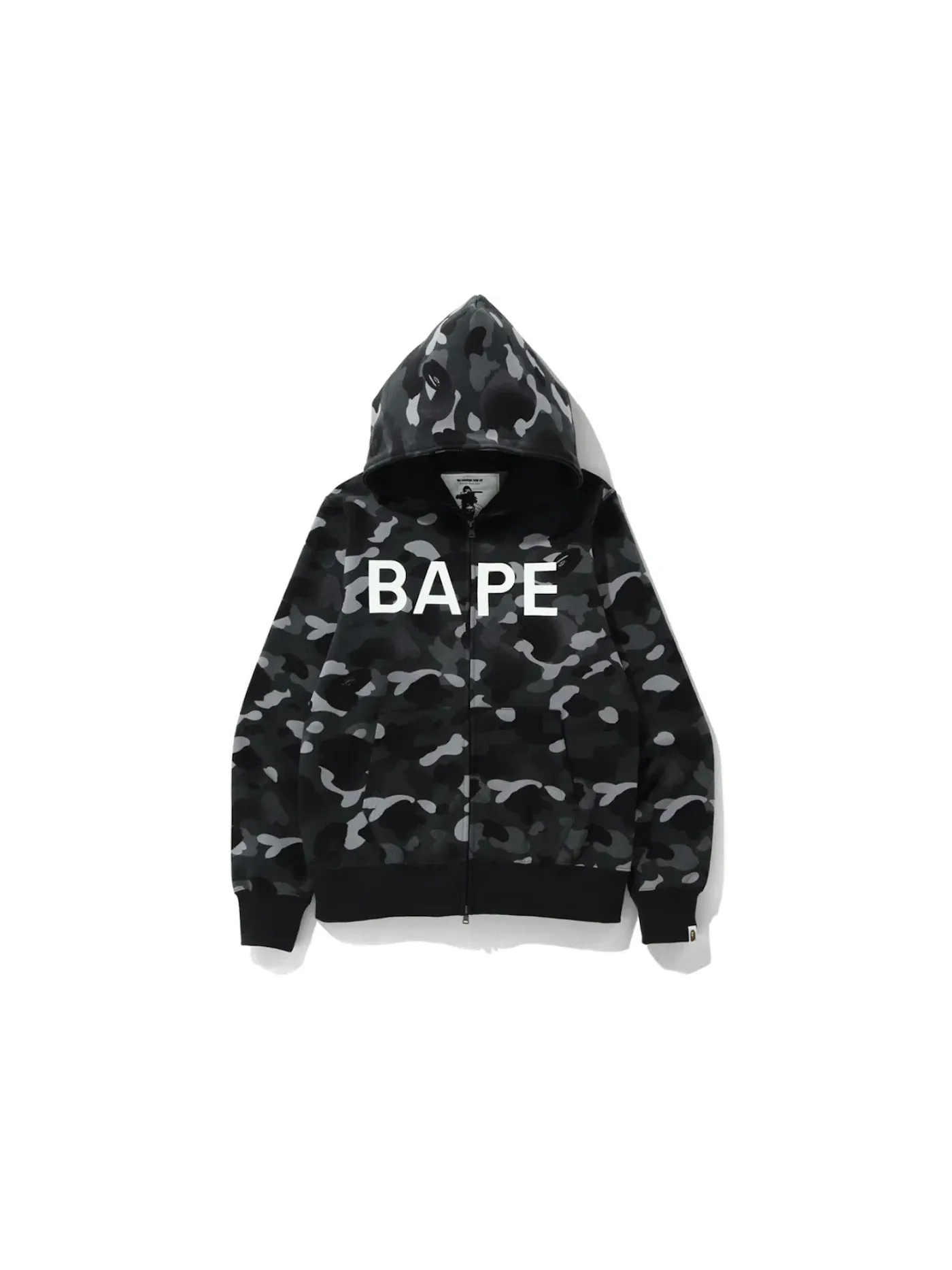 Мужской худи на молнии с принтом Full Zip Hoodie BAPE — изображение 1 из 1, черный
