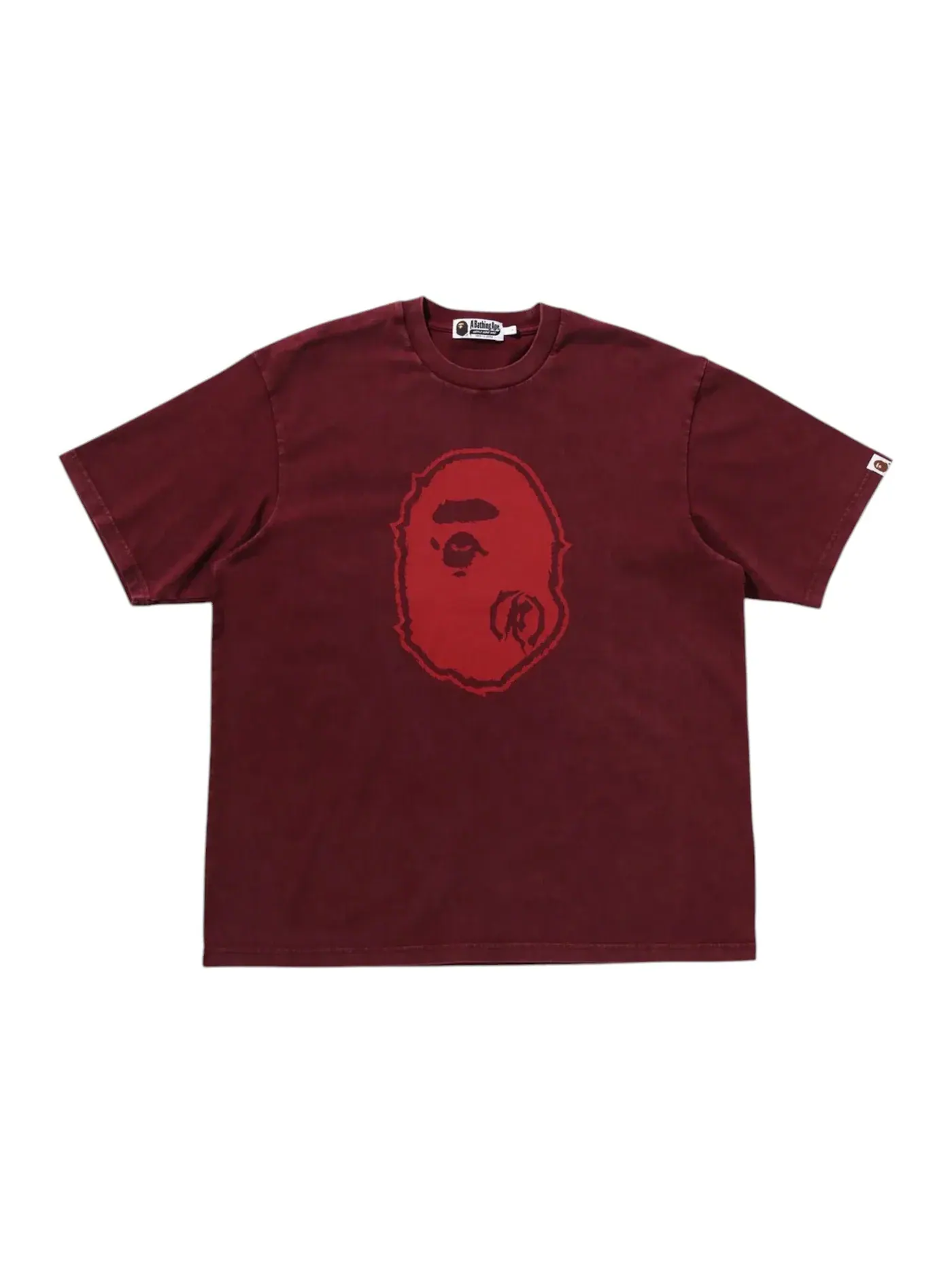 Мужская футболка свободного кроя BAPE Tee — изображение 1 из 1, бордовый