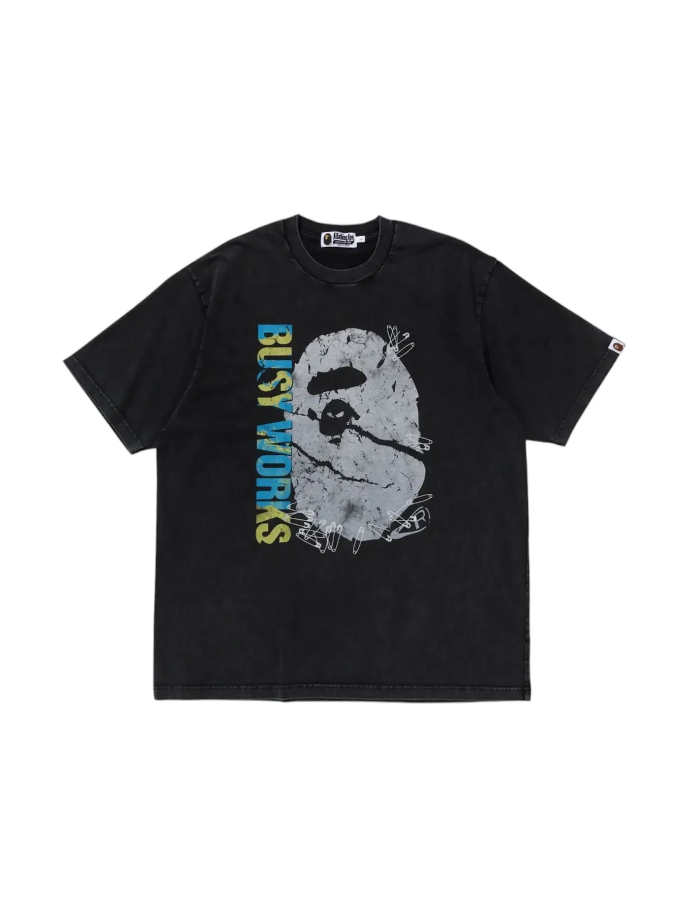 Мужская футболка свободного кроя с окрашиванием BAPE — изображение 1 из 1, черный
