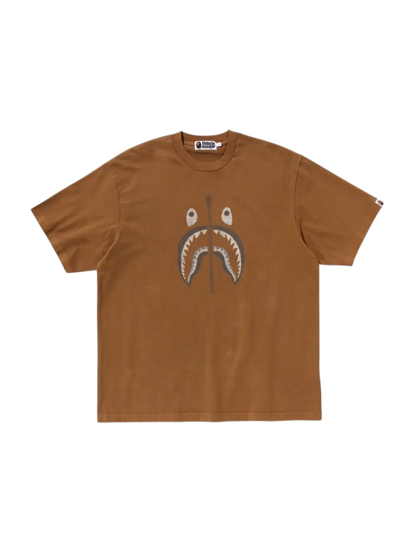 Мужская футболка с принтом BAPE Tee — изображение 1 из 1, коричневый