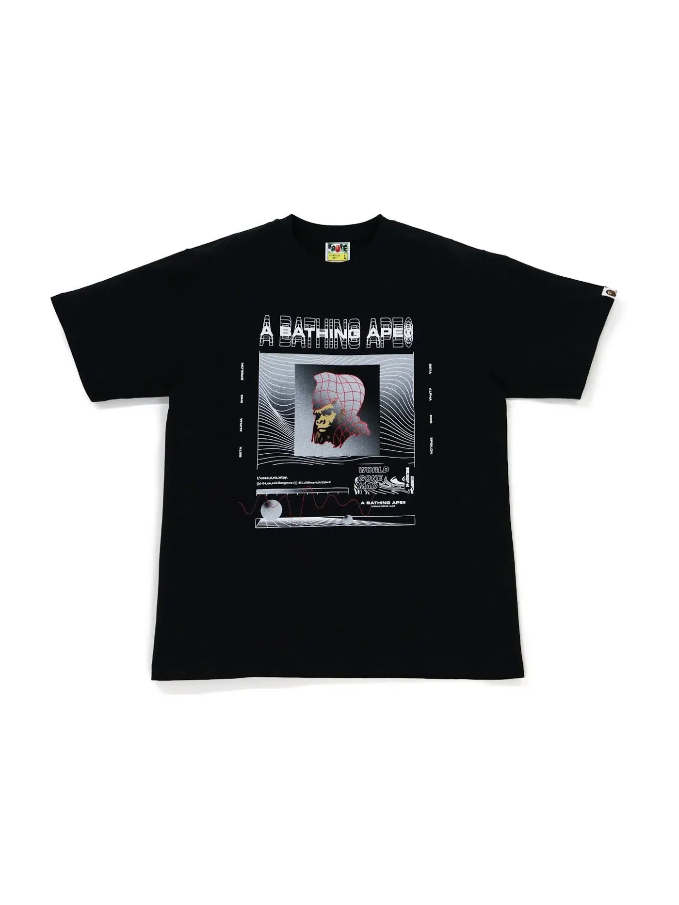Мужская футболка с принтом Tee BAPE — изображение 1 из 1, черный