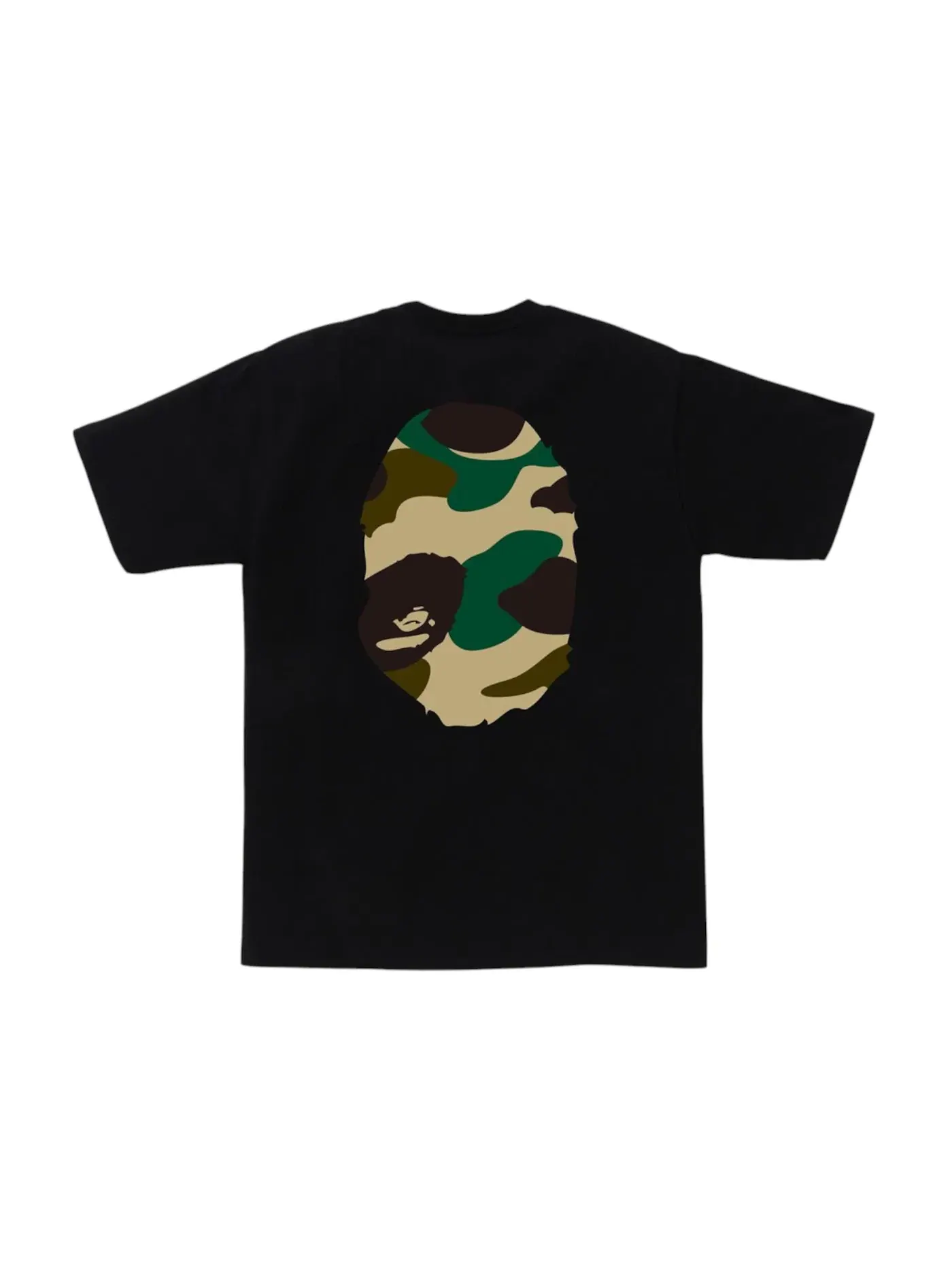 Мужская футболка с принтом BAPE Giant 1st Camo Big Ape Head Tee BAPE — изображение 2 из 2, черный желтый