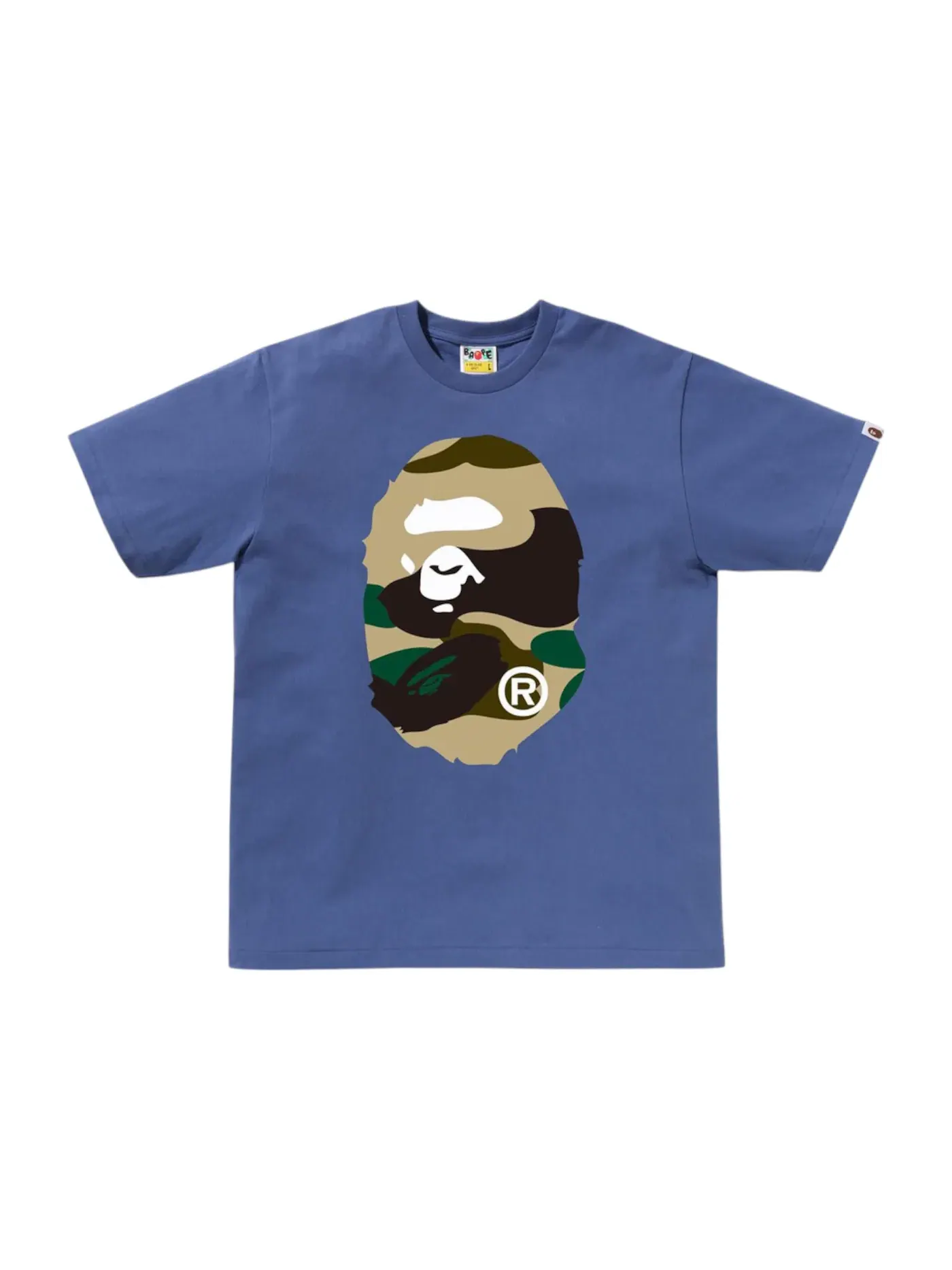 Мужская футболка с принтом BAPE Giant 1st Camo Big Ape Head Tee BAPE — изображение 1 из 2, темно-синий/желтый
