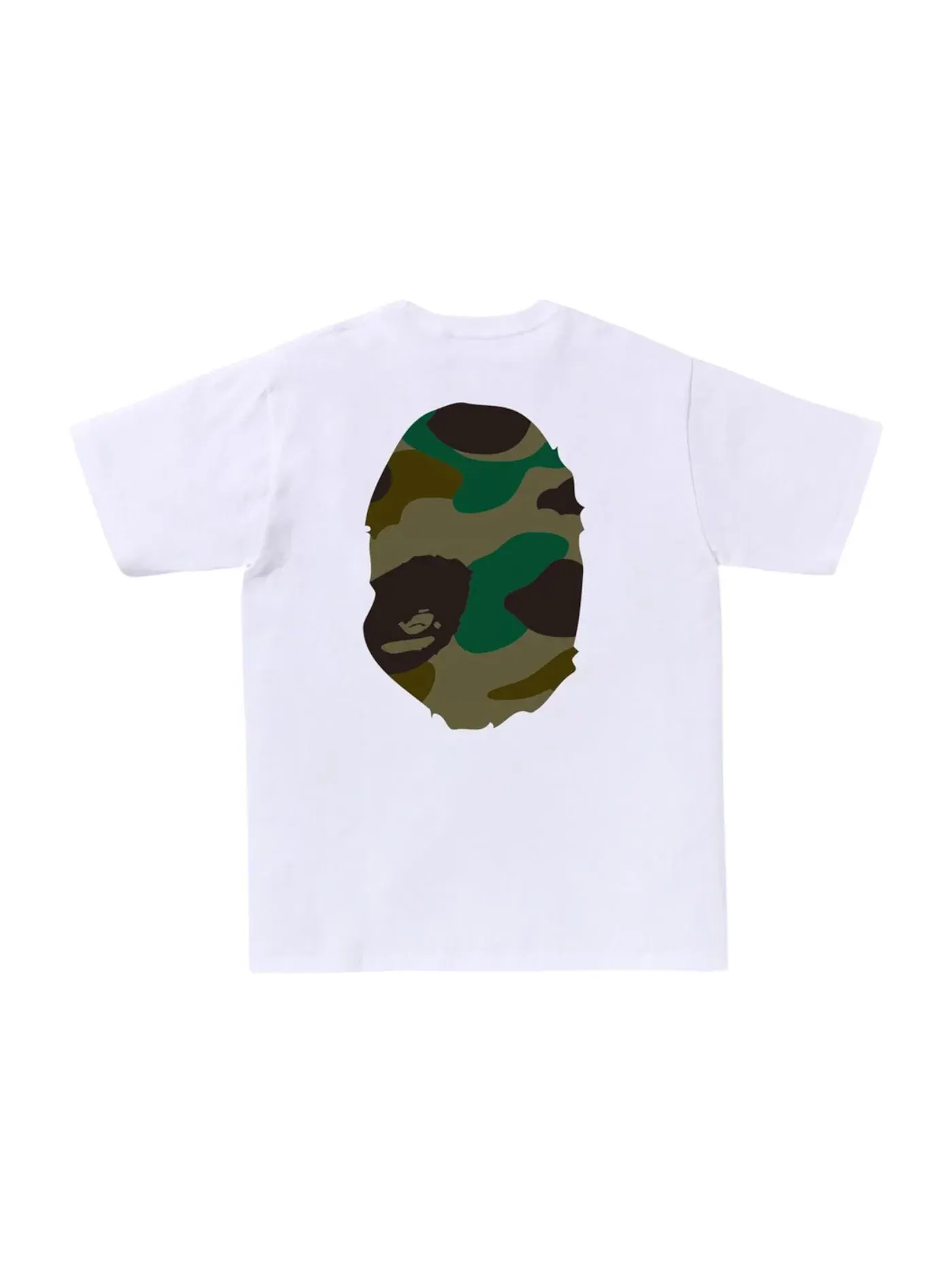 Мужская футболка с принтом Big Ape Head BAPE — изображение 2 из 2, белый/зеленый