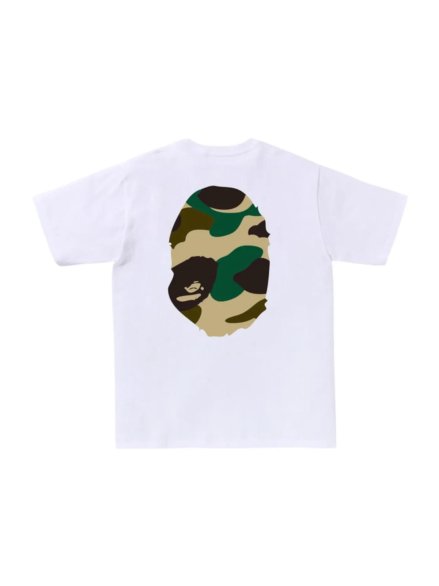 Мужская футболка с принтом BAPE Giant 1st Camo Big Ape Head Tee BAPE — изображение 2 из 2, белый/желтый