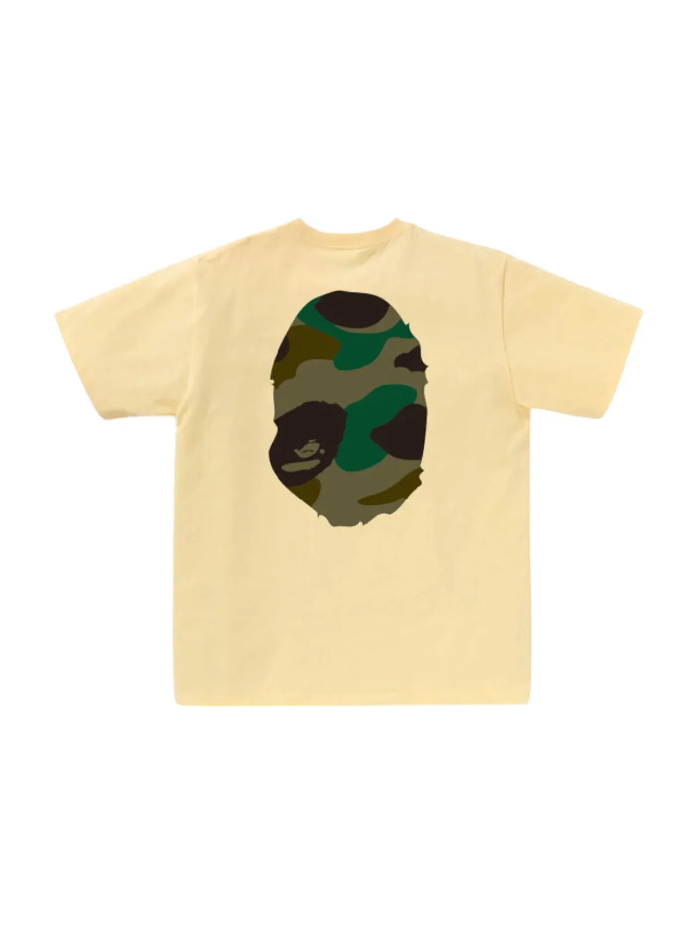 Мужская футболка с принтом BAPE Giant 1st Camo Big Ape Head Tee — изображение 2 из 2, желтый/зеленый
