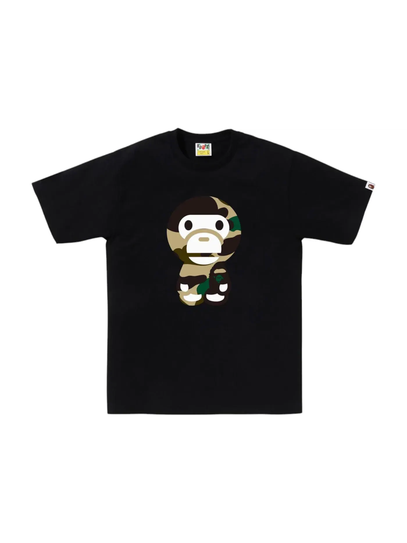 Мужская футболка с принтом BAPE Giant 1st Camo Big Baby Milo Tee — изображение 1 из 1, черный/желтый
