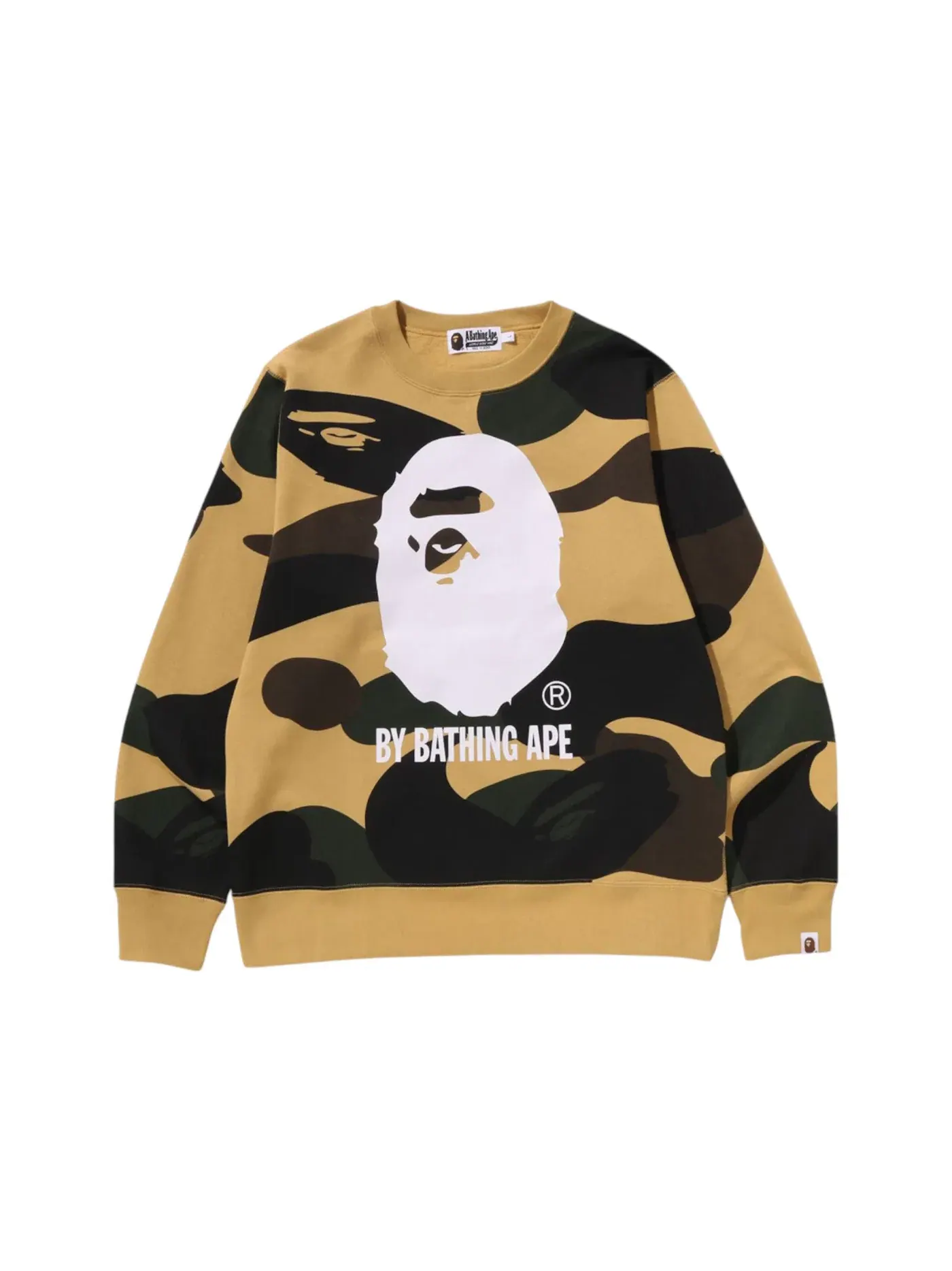 Мужской свитшот с принтом BAPE Giant 1st Camo By Bathing Ape Crewneck Sweatshirt BAPE — изображение 1 из 2, желтый