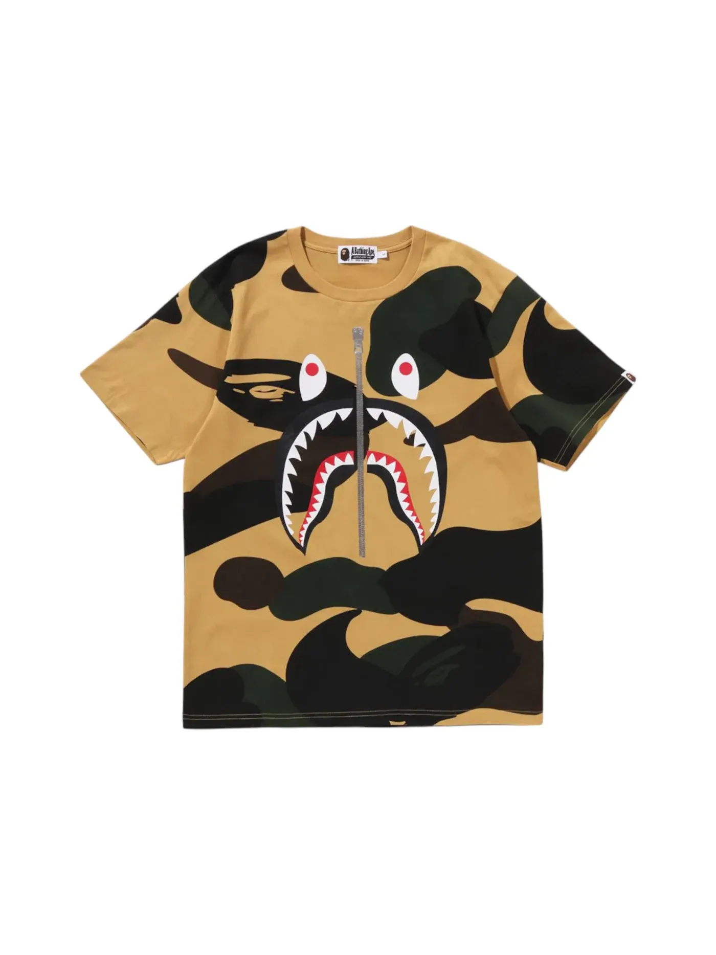 Мужская футболка с камуфляжным принтом BAPE Tee — изображение 1 из 2, желтый