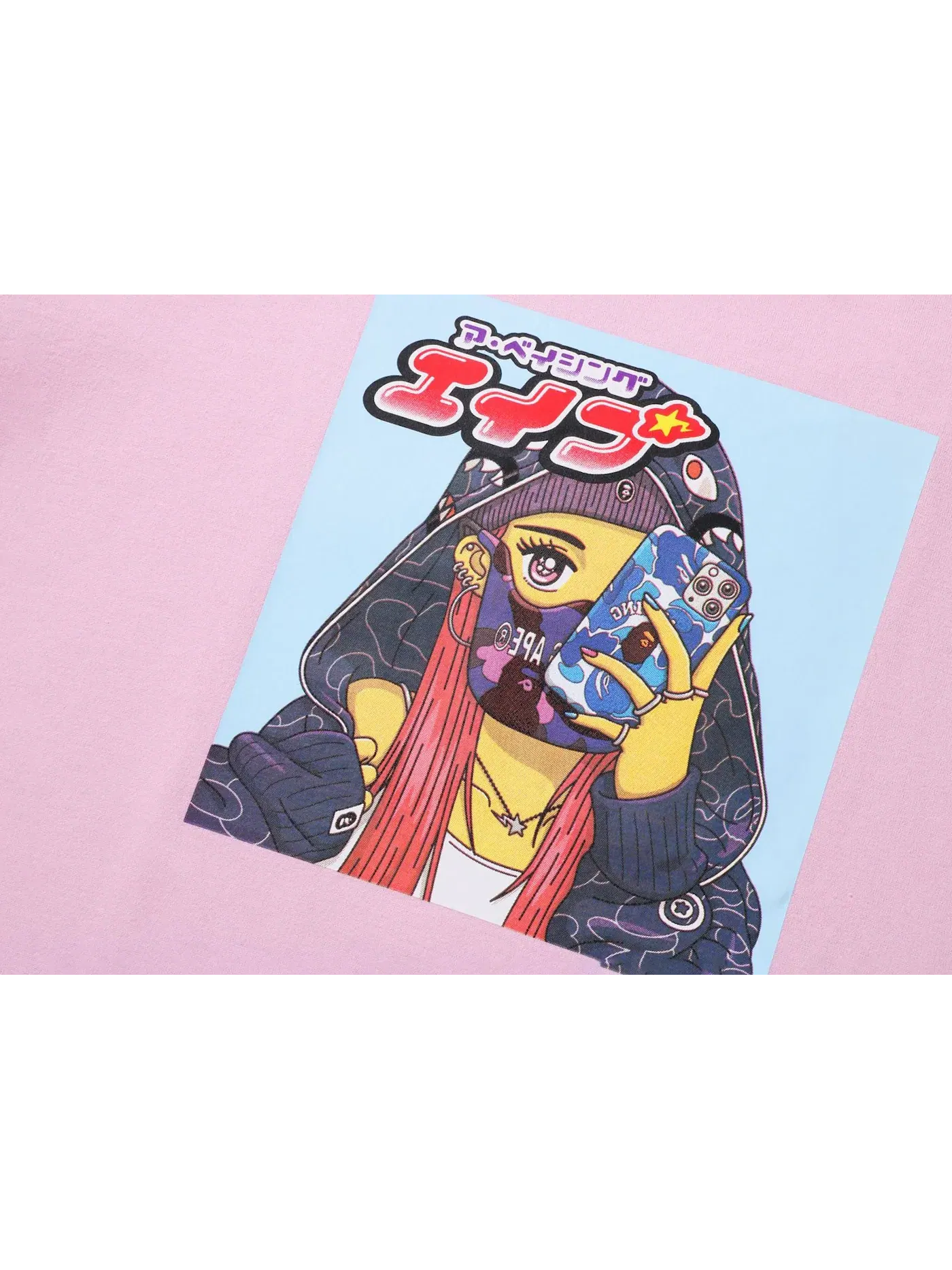 Мужская футболка с принтом BAPE Tee — изображение 3 из 3, розовый