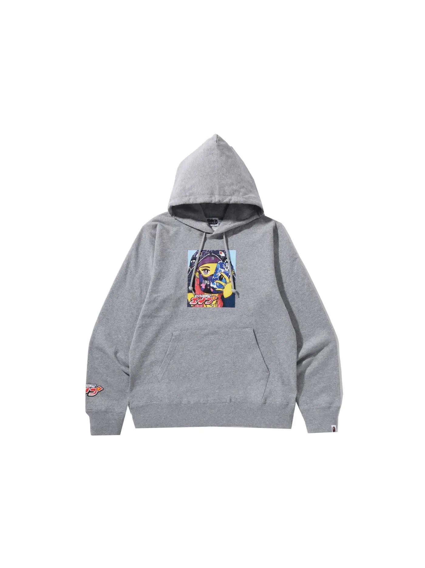 Мужской худи с принтом BAPE Hoodie BAPE — изображение 1 из 3, серый