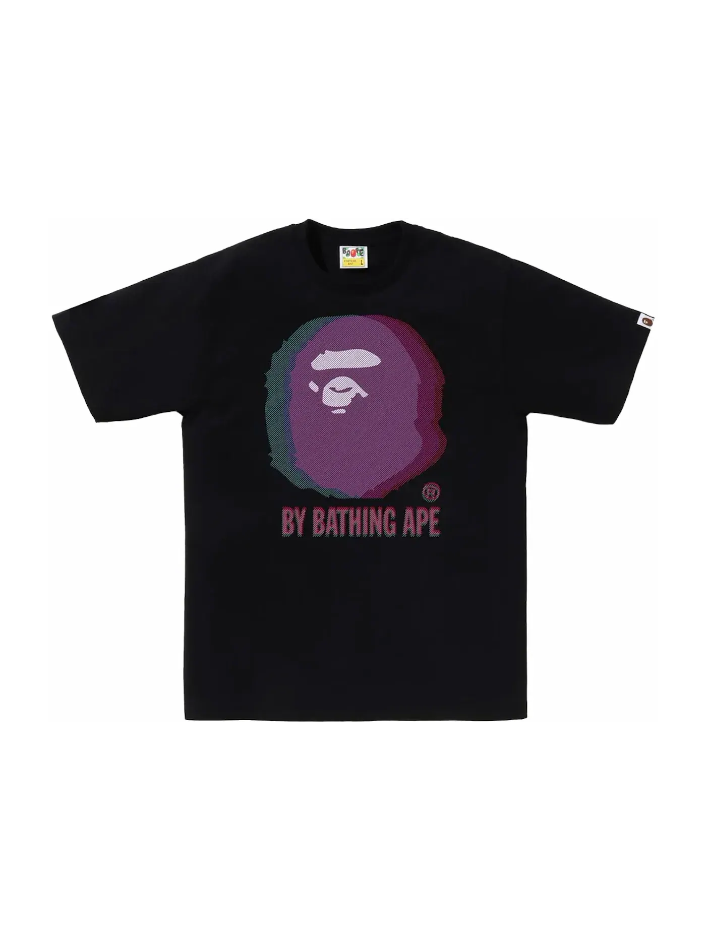 Унисекс футболка с принтом BAPE Glitch Art By Bathing Tee — изображение 1 из 1, черный